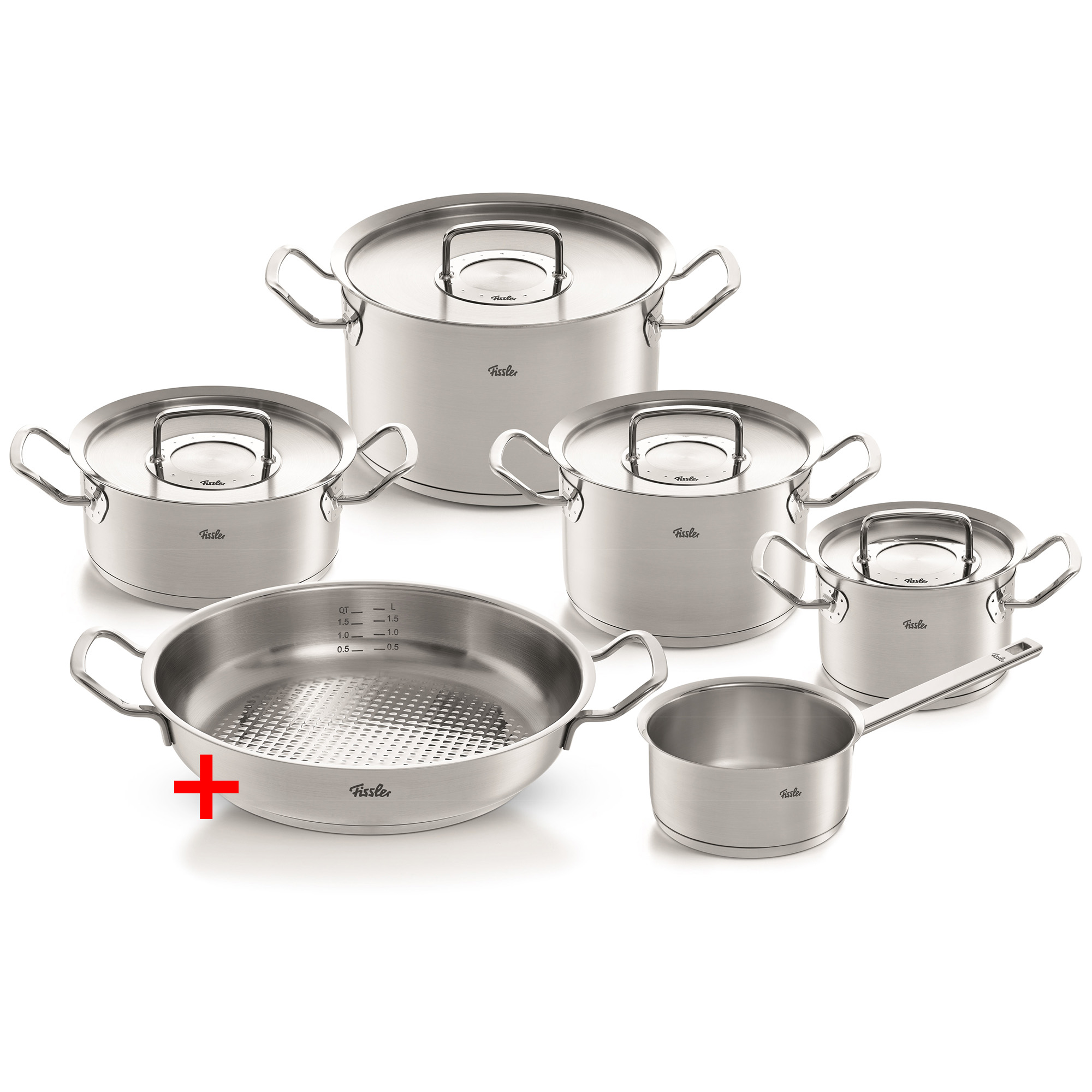 FISSLER Original-Profi Collection Topfset 5 teilig + GRATIS Servierpfanne 28 cm