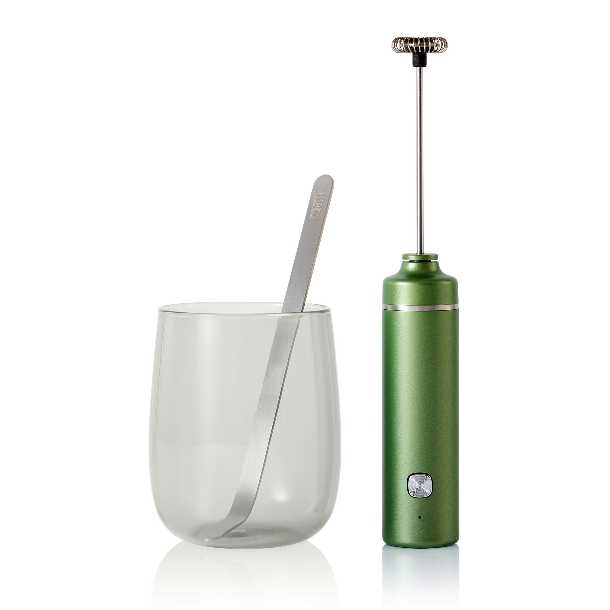 AdHoc Matcha-Genießer-Set CHADO mit Aufschäumer, Glas 250 ml und Matcha-Löffel