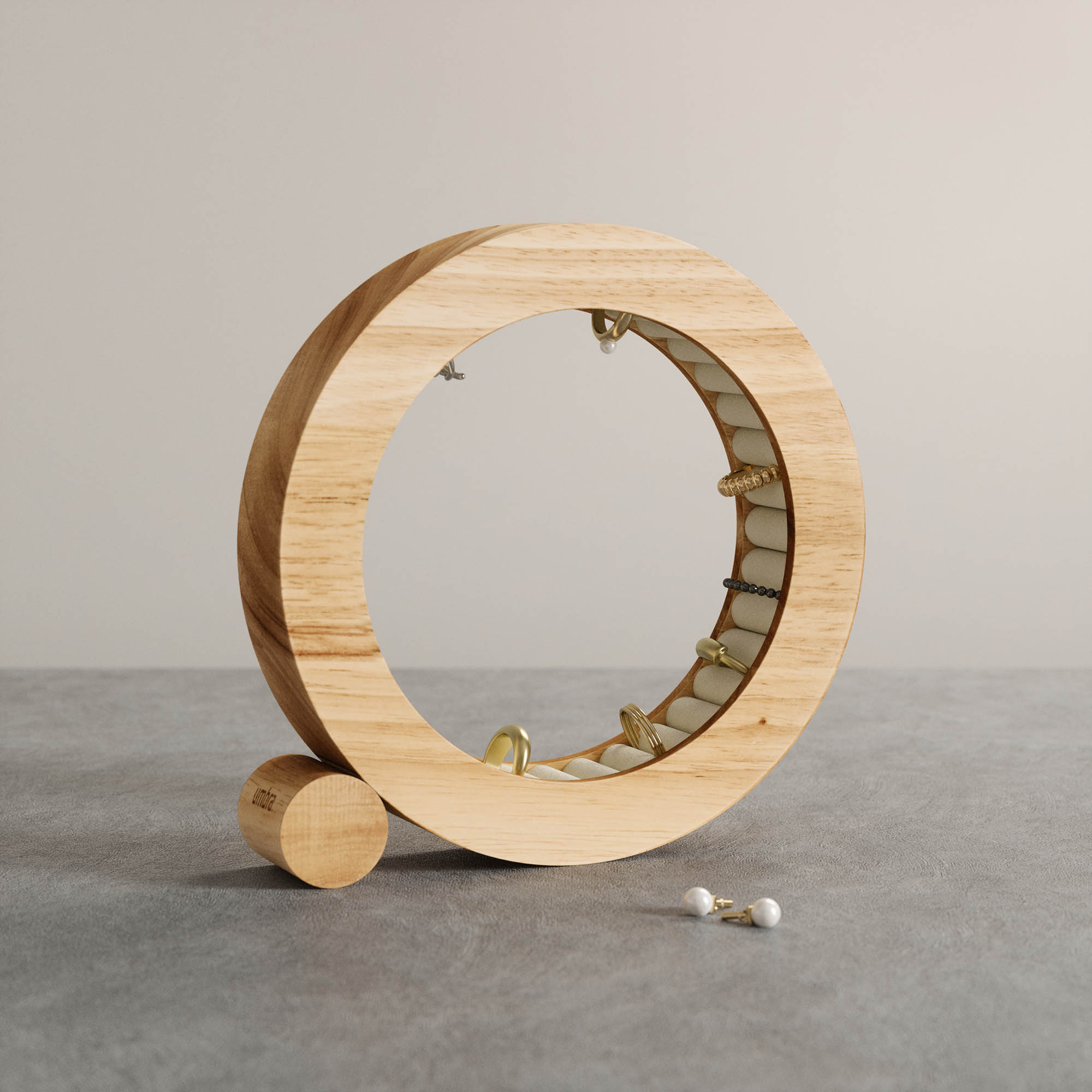 UMBRA FERRIS Jewellery Organiser and Ring Holder, Natural Ash Wood