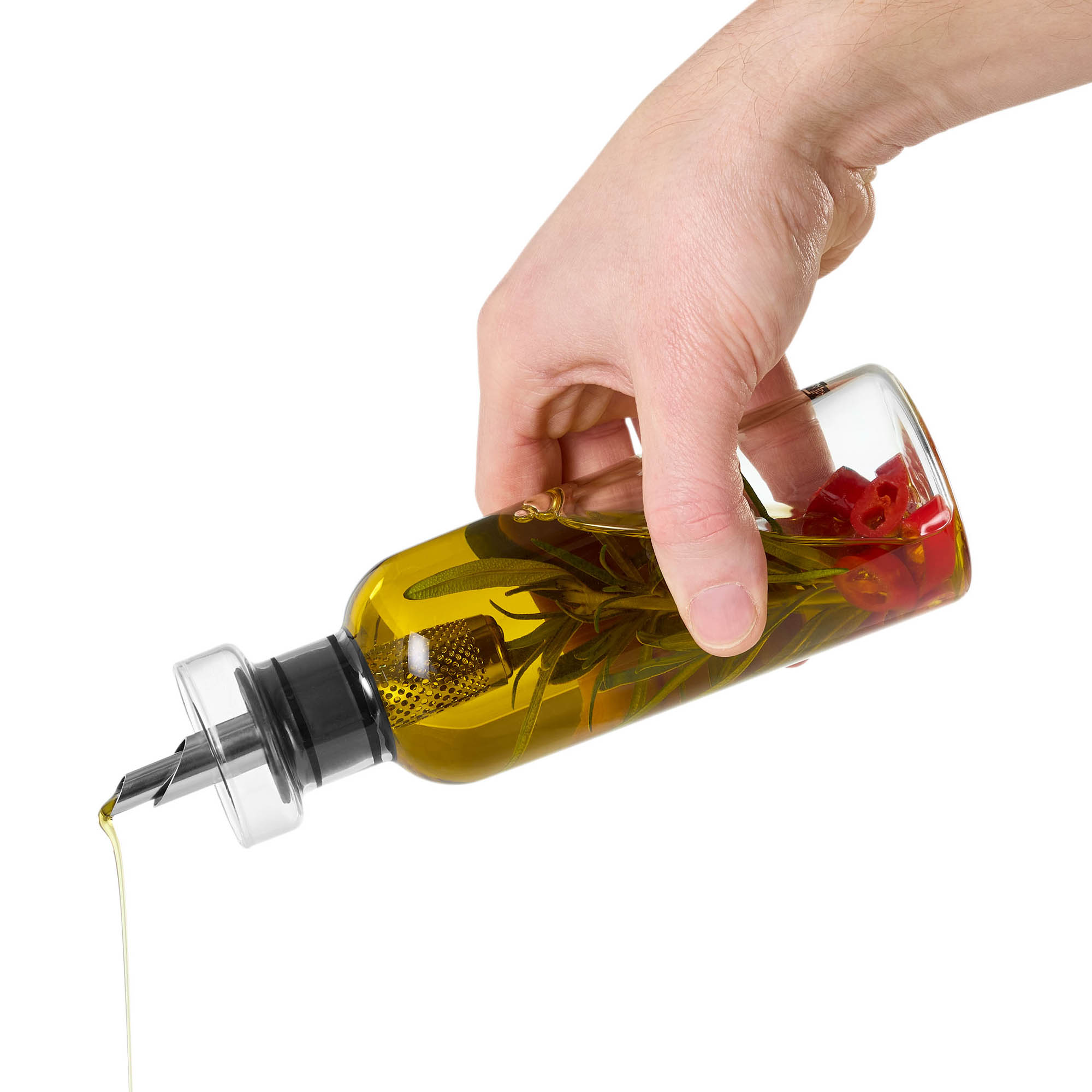 AdHoc Menage Öl- & Essigspender AROMA POUR je 300 ml mit Akazienholz-Untersetzer