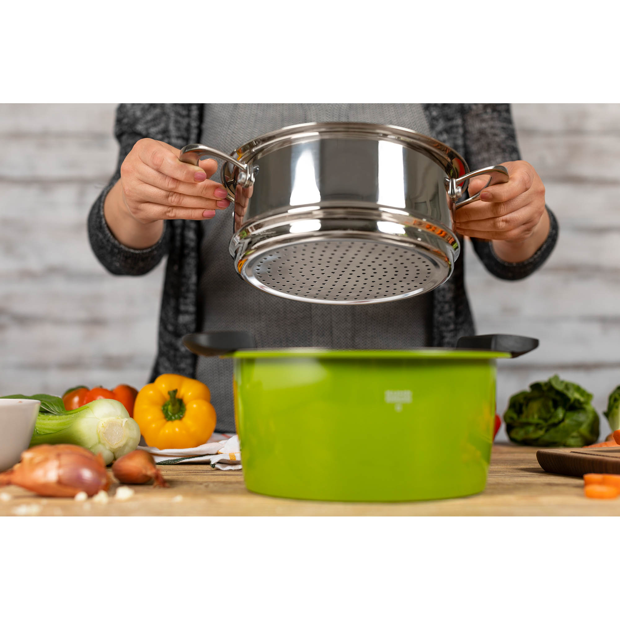 KUHN RIKON steamer attachment with side handles for all Kuhn Rikon pots 20 cm