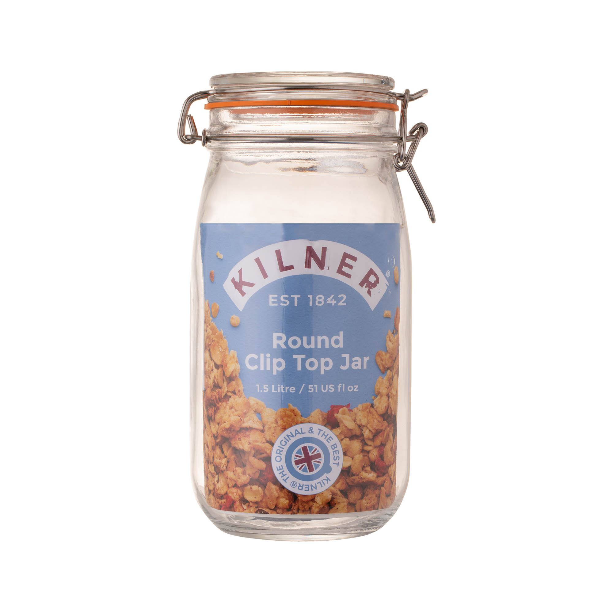 KILNER round swing-top jar, 1.5-litre storage jar, preserving jar