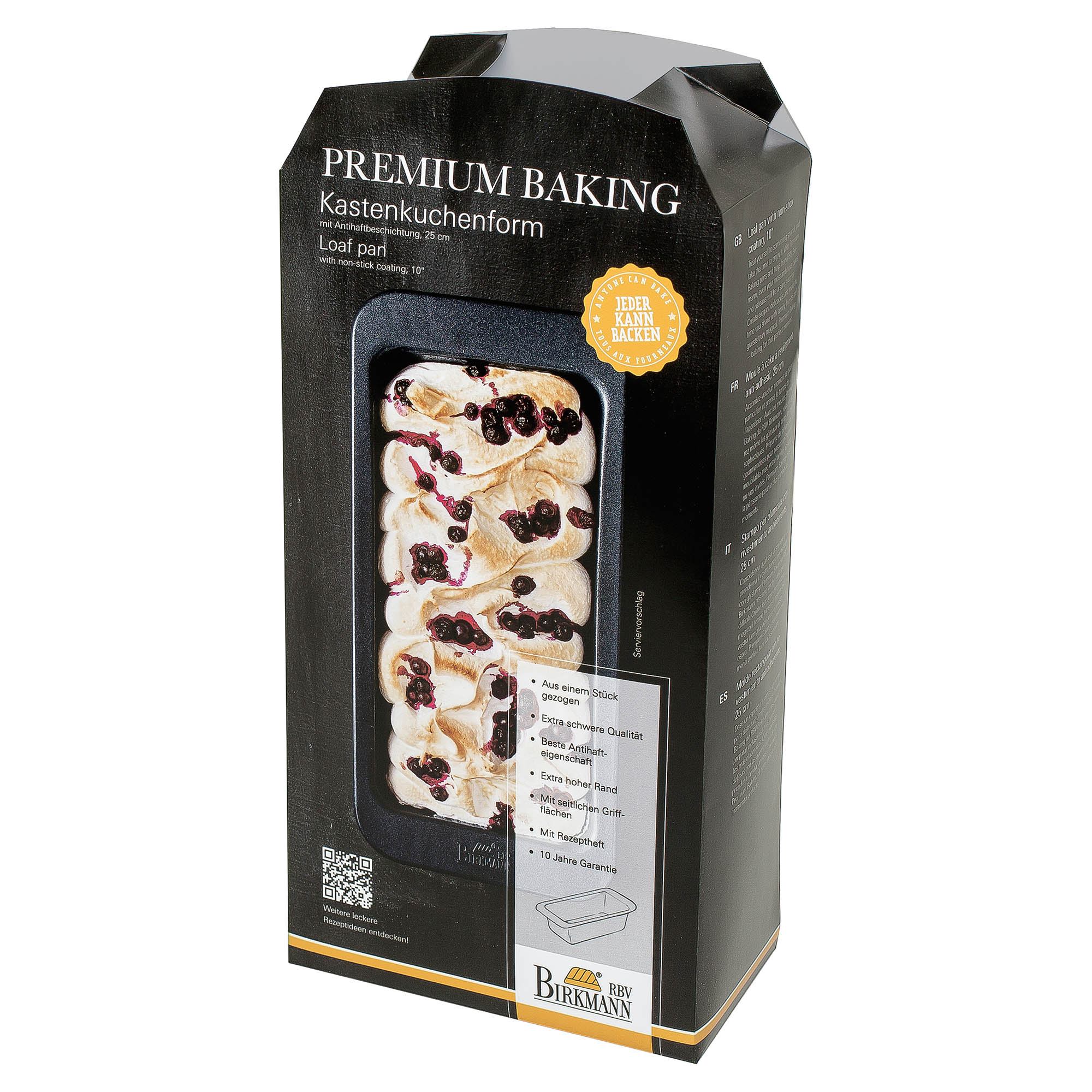 BIRKMANN Kastenform 25 x 12 cm Königskuchenform PREMIUM BAKING