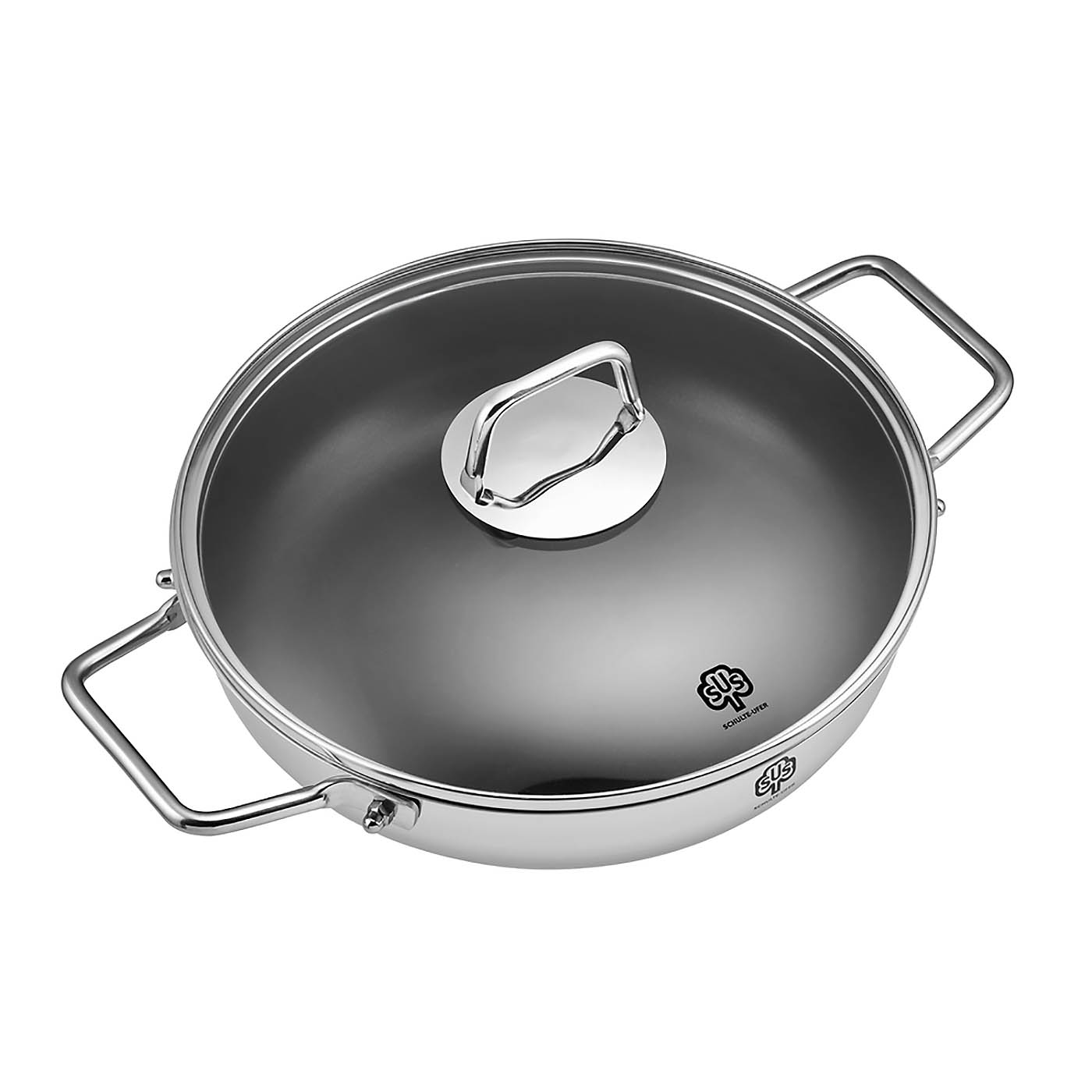 SCHULTE-UFER braising pan WEGA 28 cm stainless steel non-stick coating glass lid