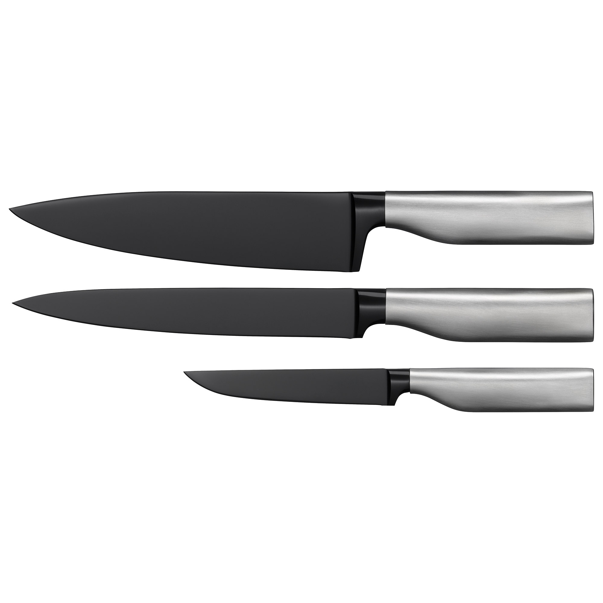 WMF Messer-Set ULTIMATE BLACK 3-teilig mit Diamond Cut Klingen