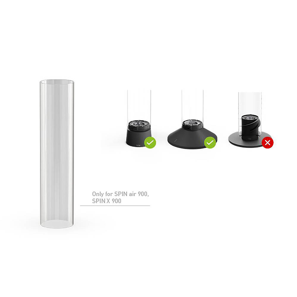 HÖFATS Glaszylinder Ersatzglas für Tischfeuer SPIN air 900 und SPIN X 900