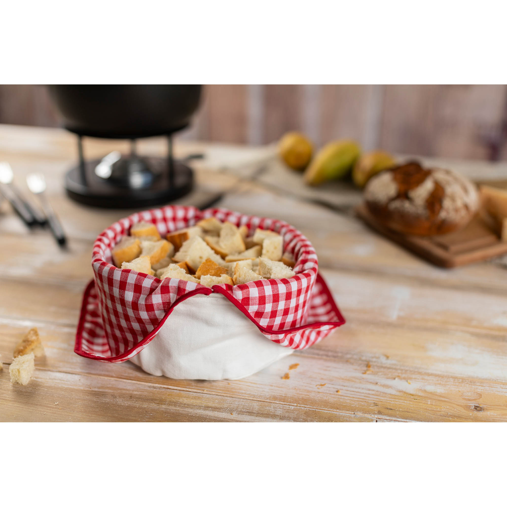 KUHN RIKON Fondue-Brotsack Brotkorb KARO 24 cm Baumwolle