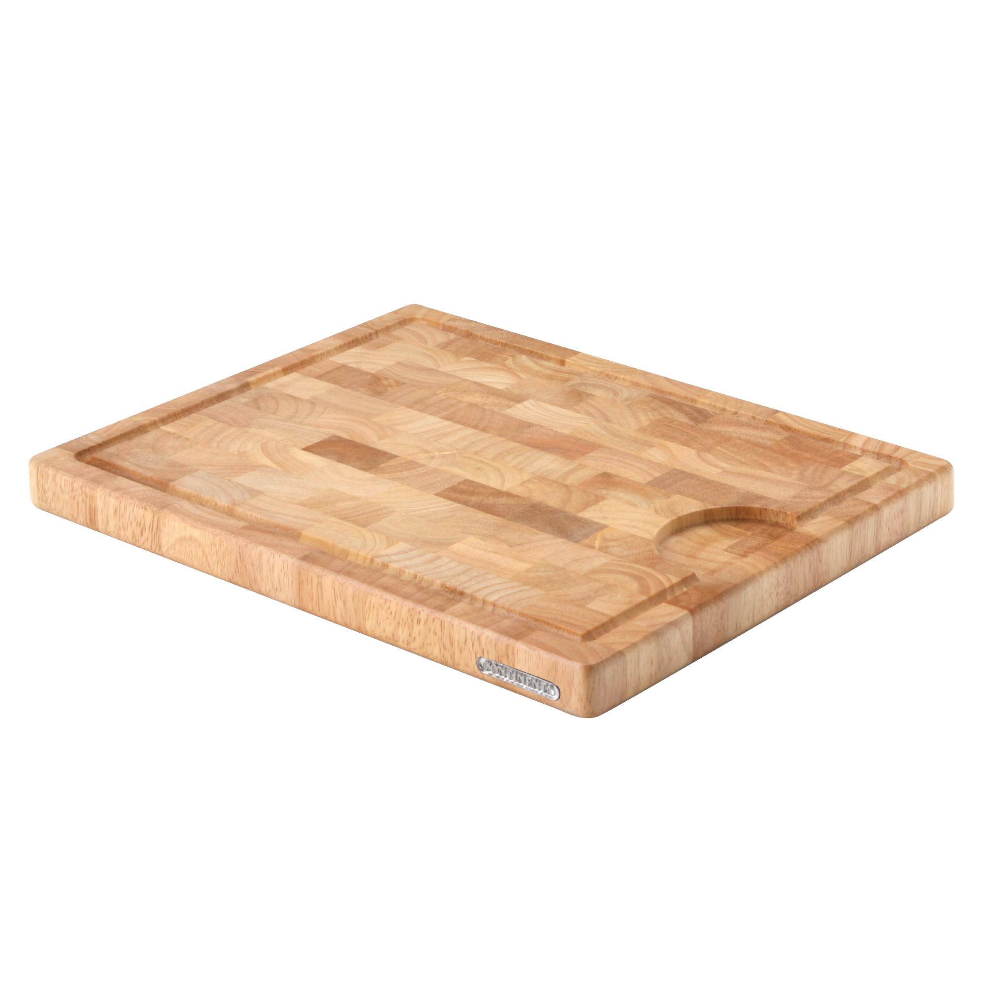 CONTINENTA Tranchierbrett / Schneidebrett 37 x 29 x 2,7 cm Gummibaum-Stirnholz