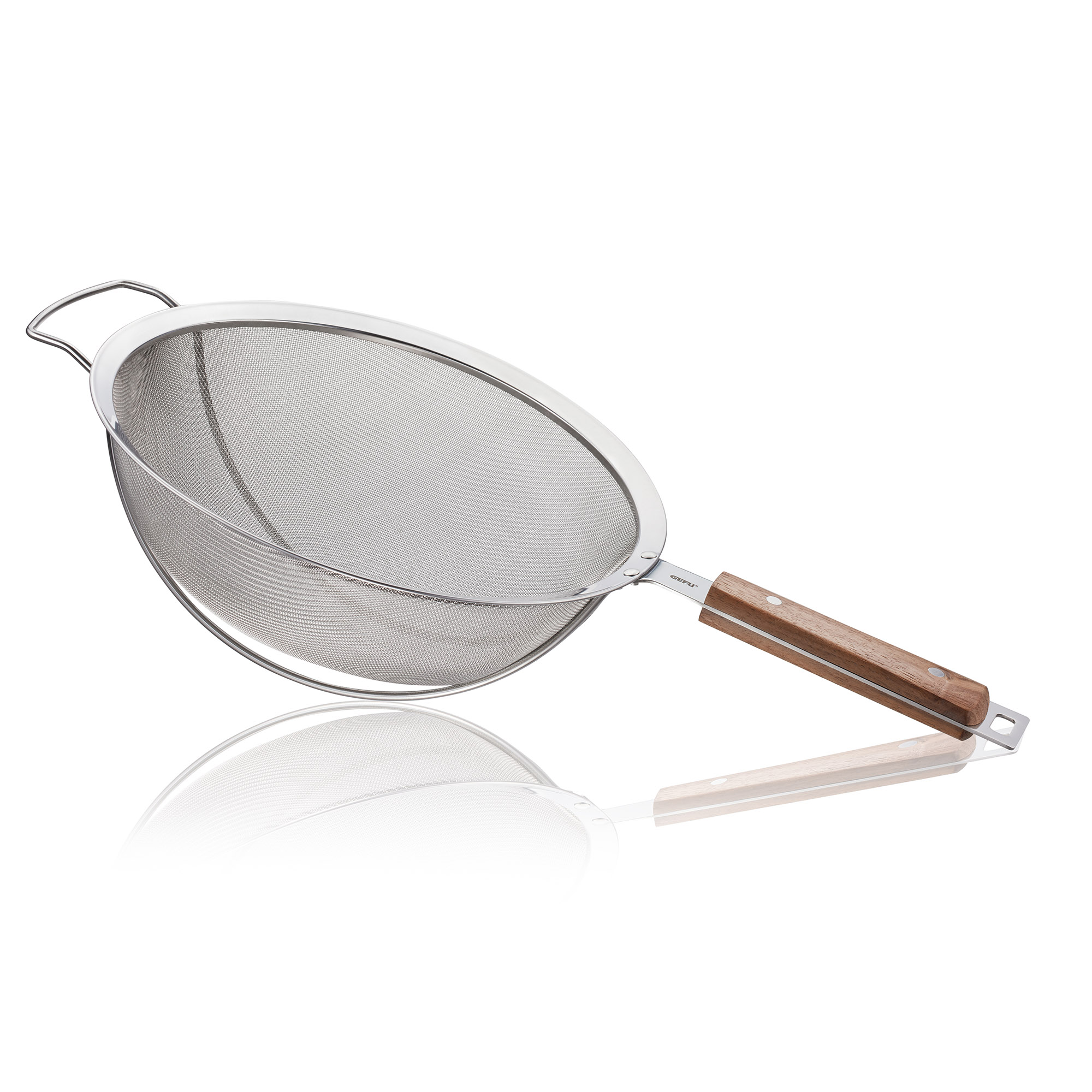 GEFU Küchensieb mit Walnussholz-Griff PASSO feinmaschig 24 cm