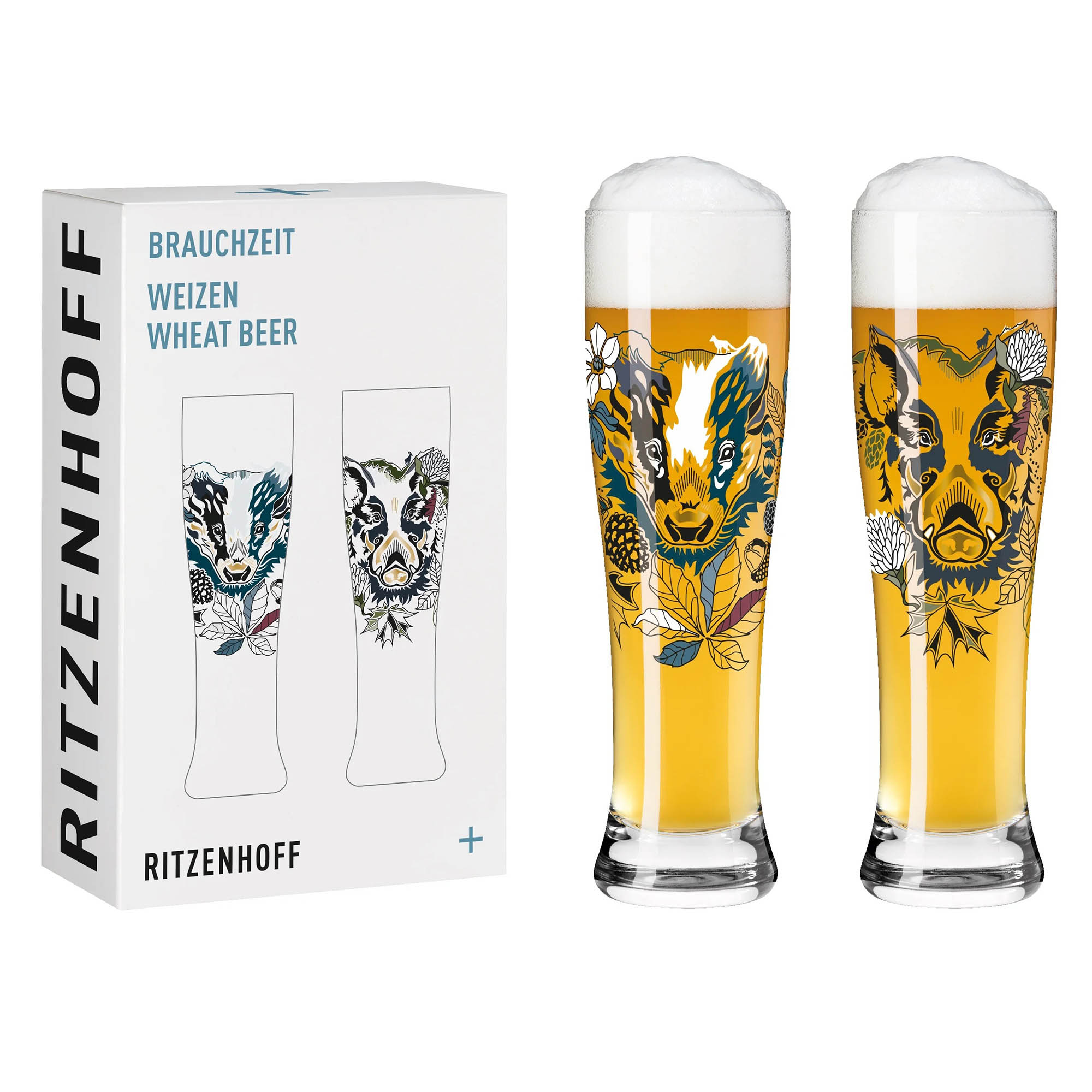 RITZENHOFF wheat beer glass wheat beer glass BRAUCHZEIT #7 / #8 Set of 2 pieces 646 ml each