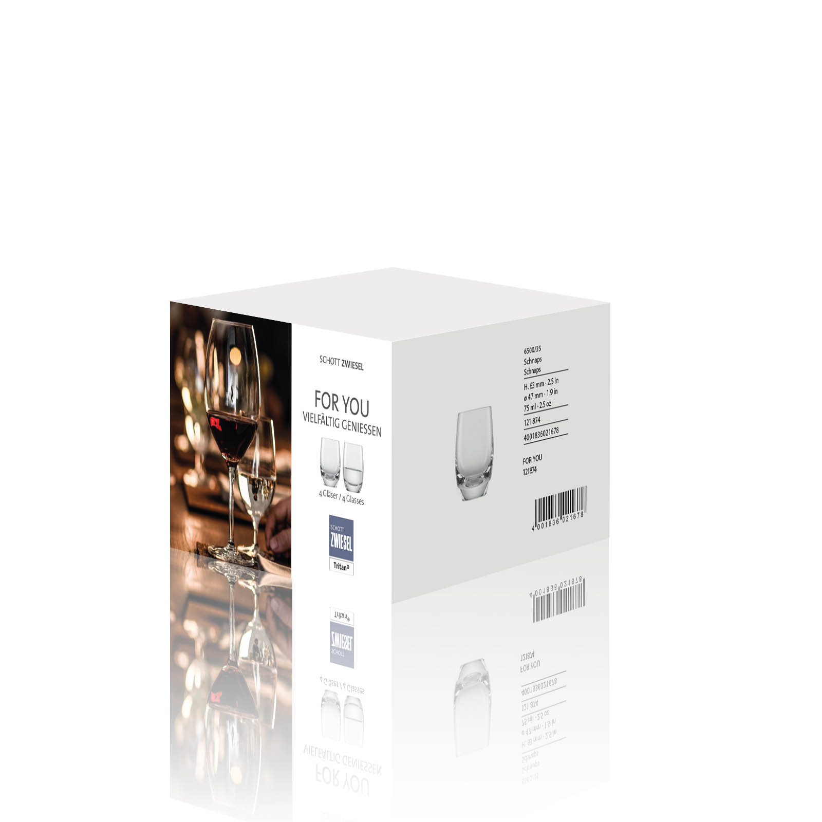 SCHOTT ZWIESEL series FOR YOU shot glass 4 pieces capacity 75 ml
