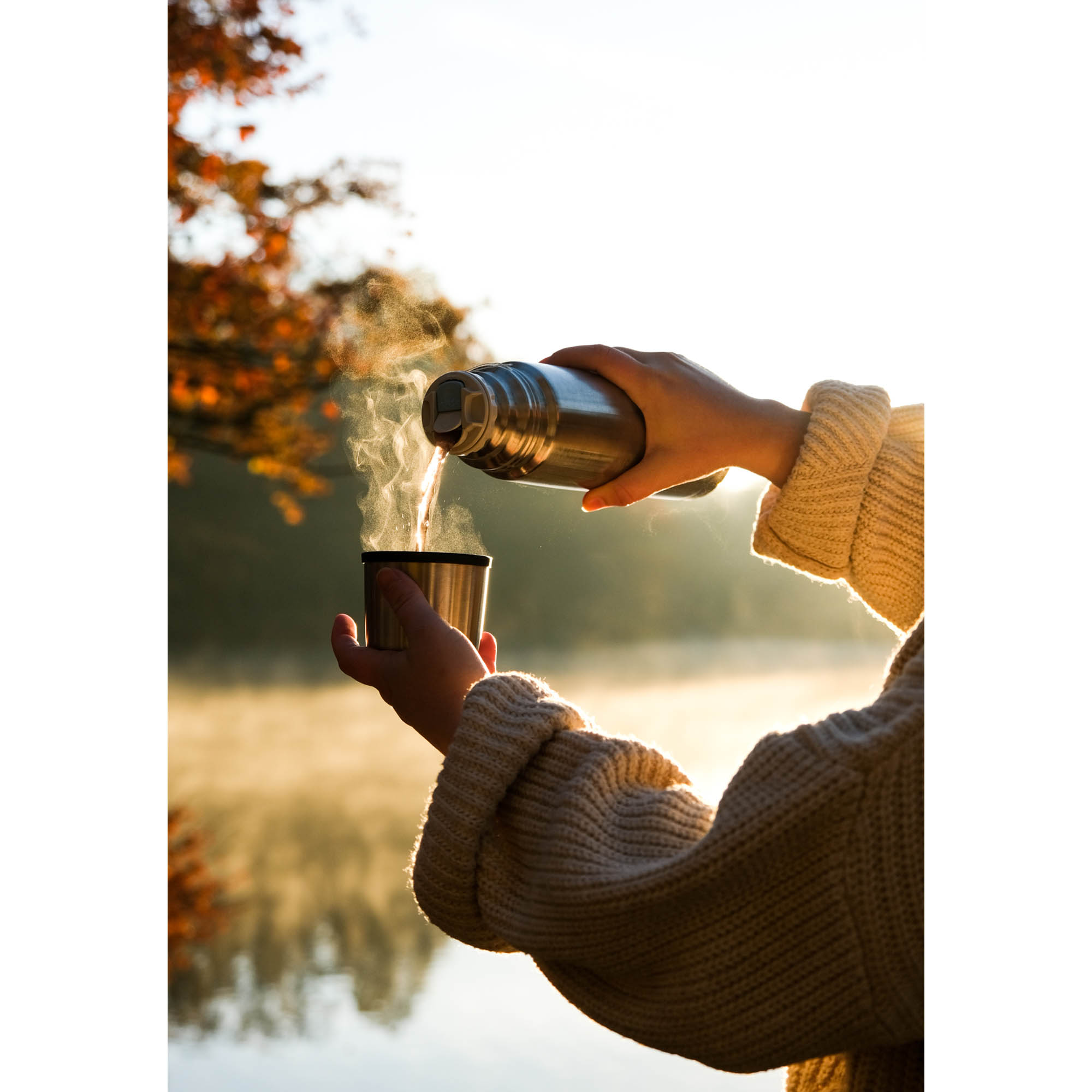 THERMOS vacuum flask LIGHT & COMPACT stainless steel matt double-walled 1.0 litre