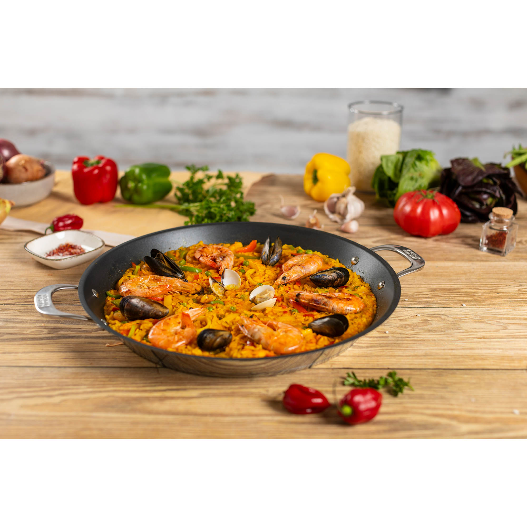 KUHN RIKON Paellapfanne ALLROUND beschichtet 36 cm Servierpfane INDUKTION