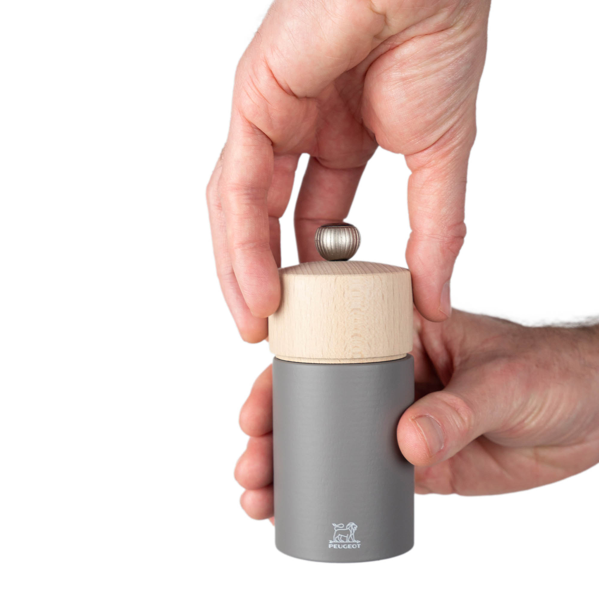 PEUGEOT BOREAL Pepper Mill, 12 cm, beech wood, rock grey