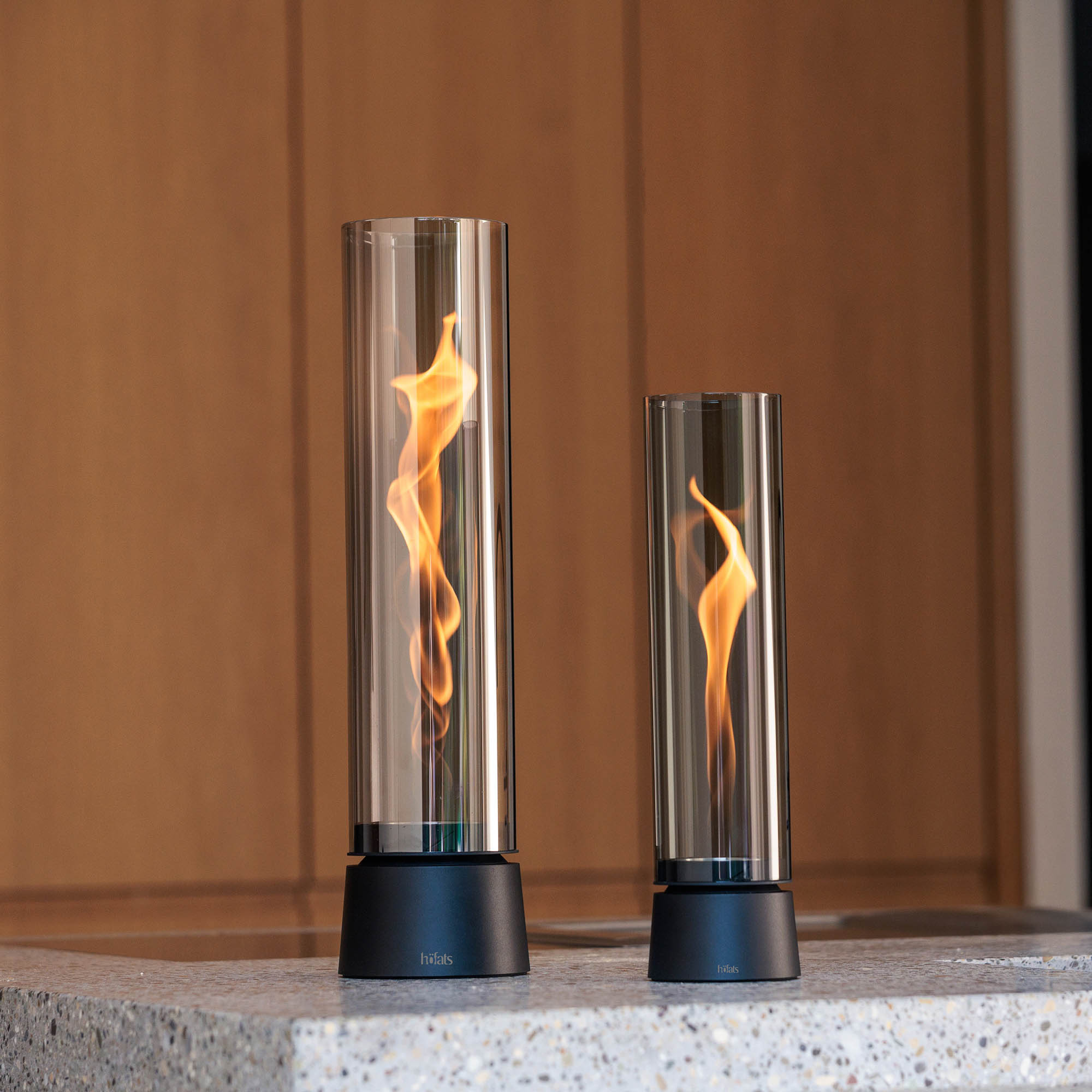 HÖFATS Tischfeuer SPIN air 900 all black mit Bio-Burner Windlicht Tischkamin