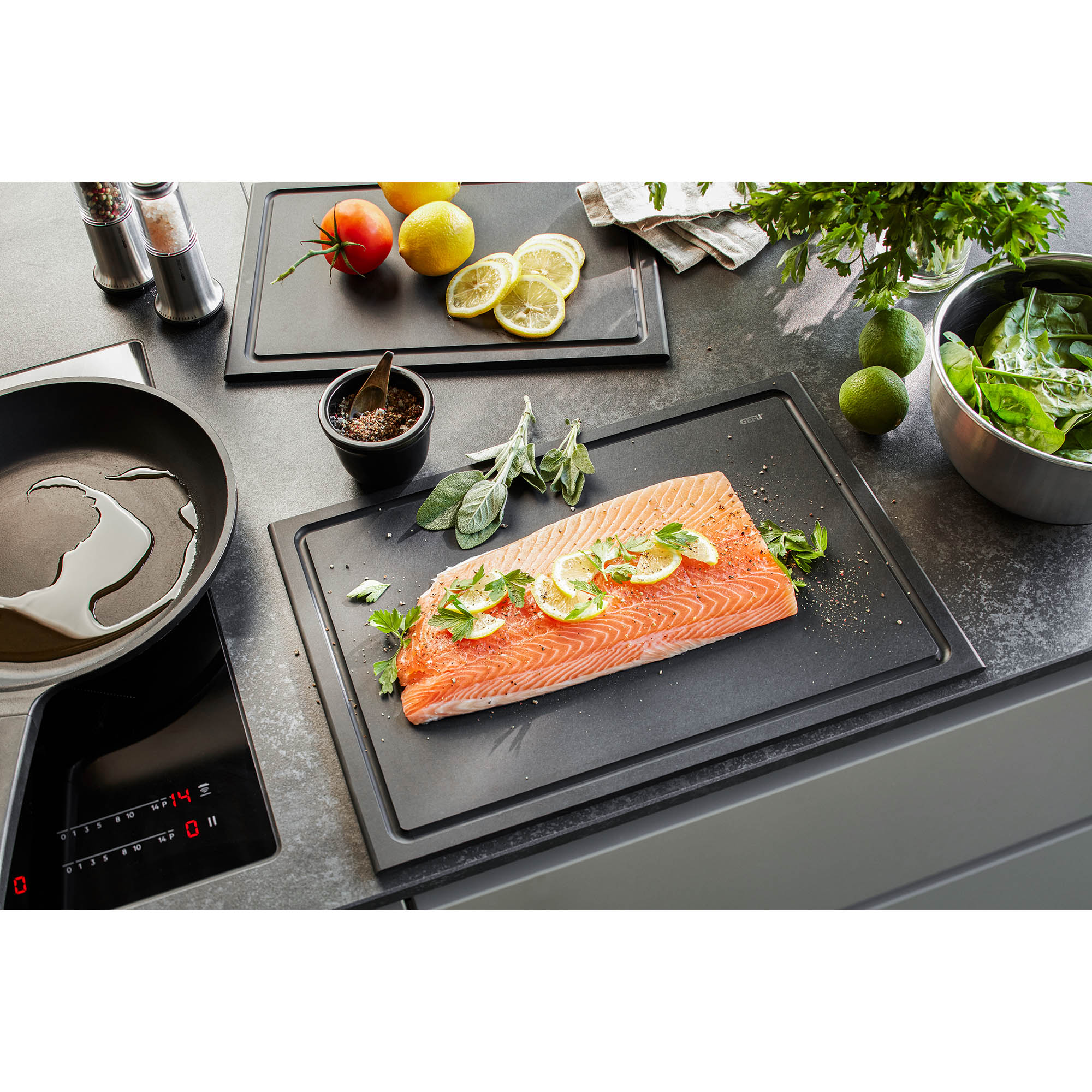GEFU Schneidebrett SLIZE groß 44 x 30 cm mit Saftrille