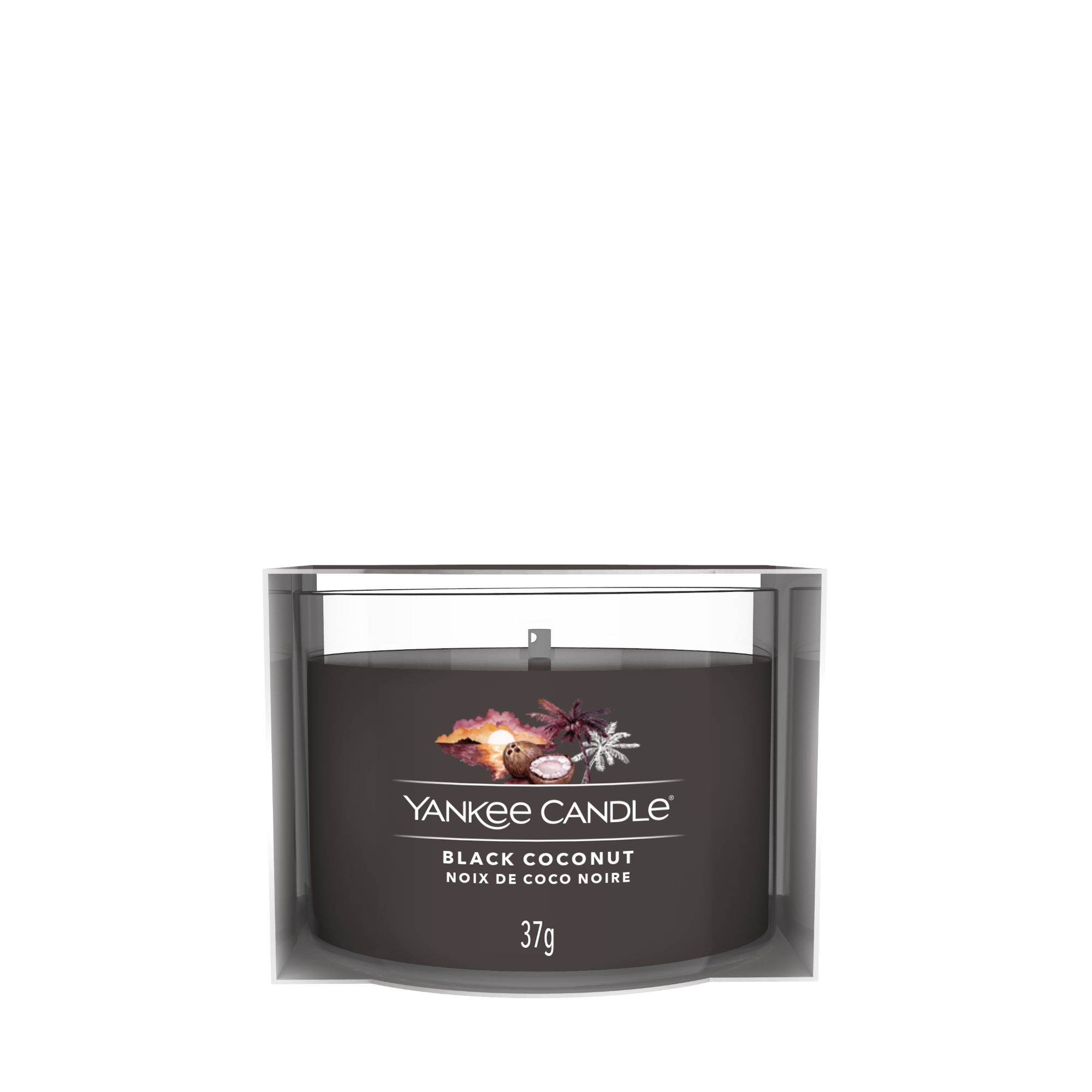 YANKEE CANDLE Glasvotivkerze BLACK COCONUT 37 g Duftkerze