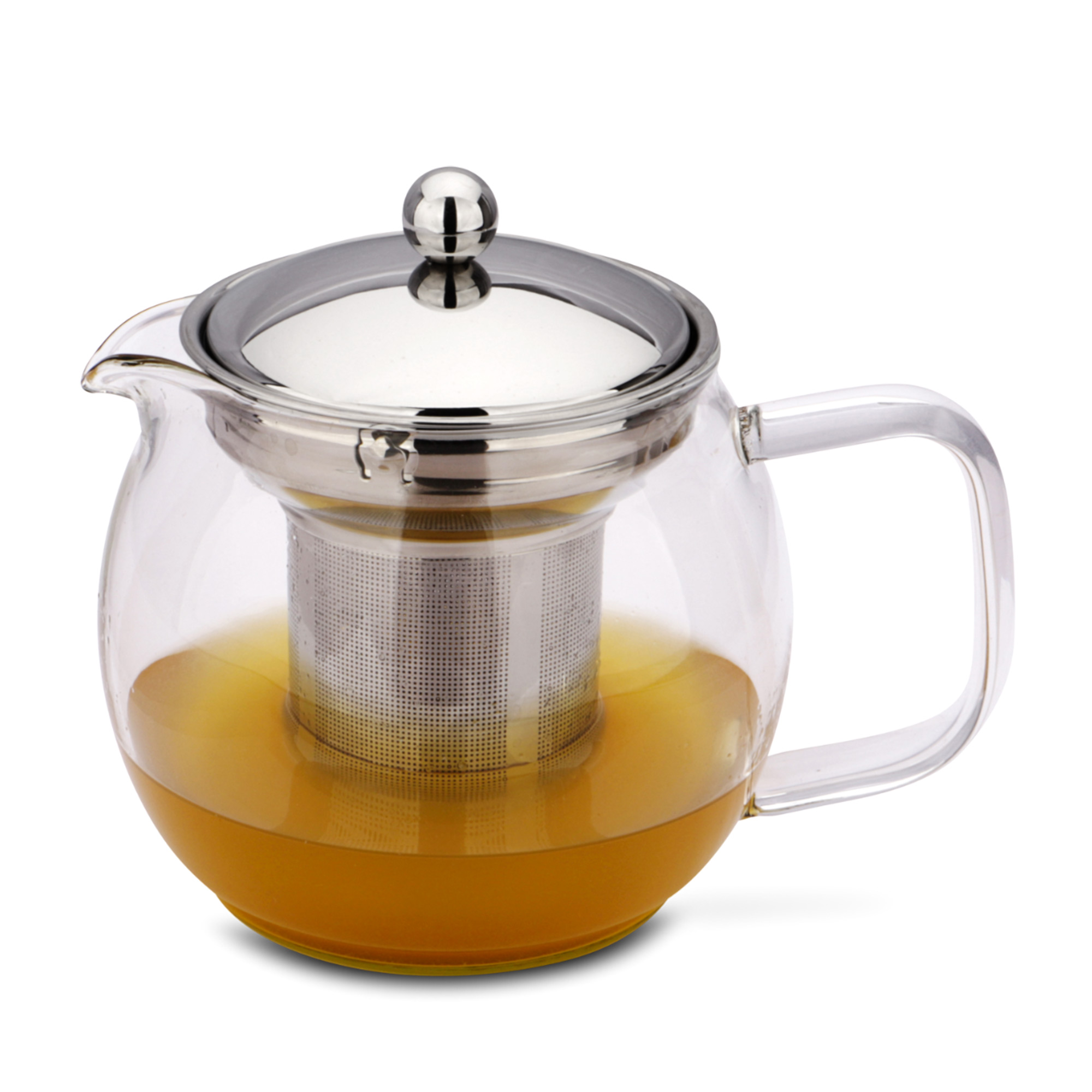 WEIS Teekanne 0,6 Liter aus Borosilikatglas mit Edelstahl-Filter