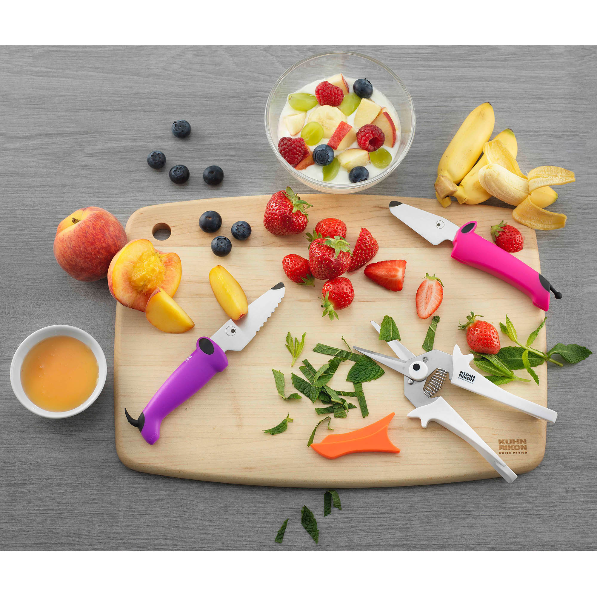 KUHN RIKON kinderkitchen Messerset für Kinder 3-teilig violett-fuchsia