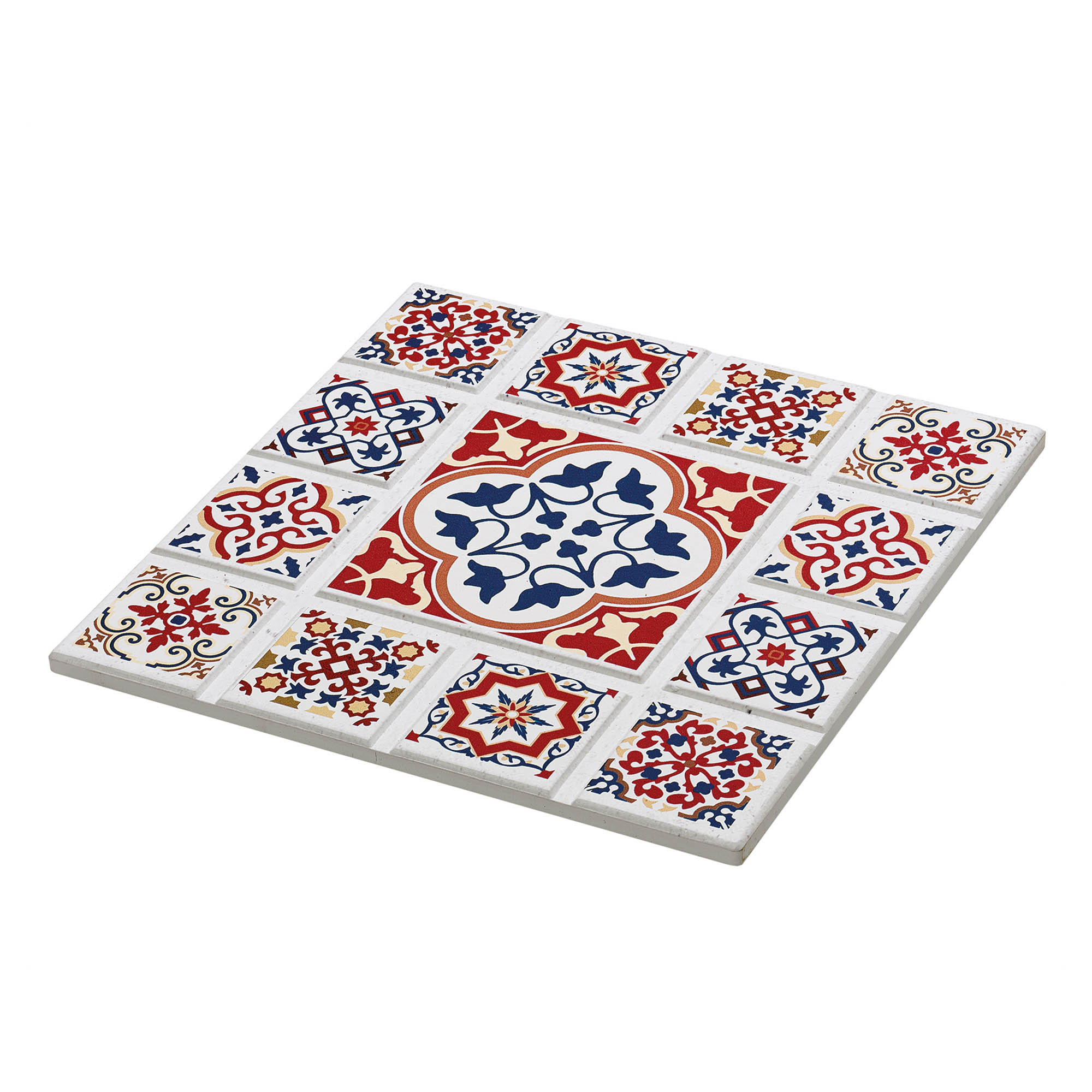 ZASSENHAUS Untersetzer CASABLANCA BLUME 20 x 20 cm Keramik mit Kork-Unterseite