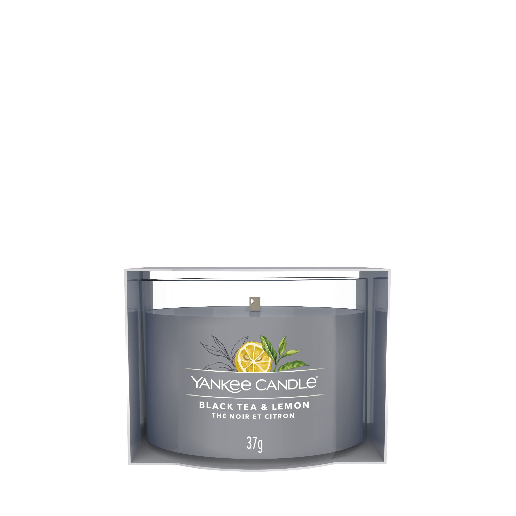 YANKEE CANDLE Glasvotivkerze BLACK TEA & LEMON 37 g Duftkerze