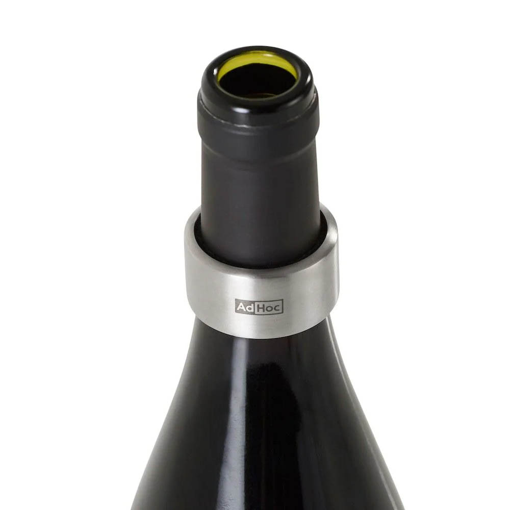 AdHoc Wein-Genießer-Set CHAMP - Korkenzieher, Flaschenverschluss, Tropfenfänger