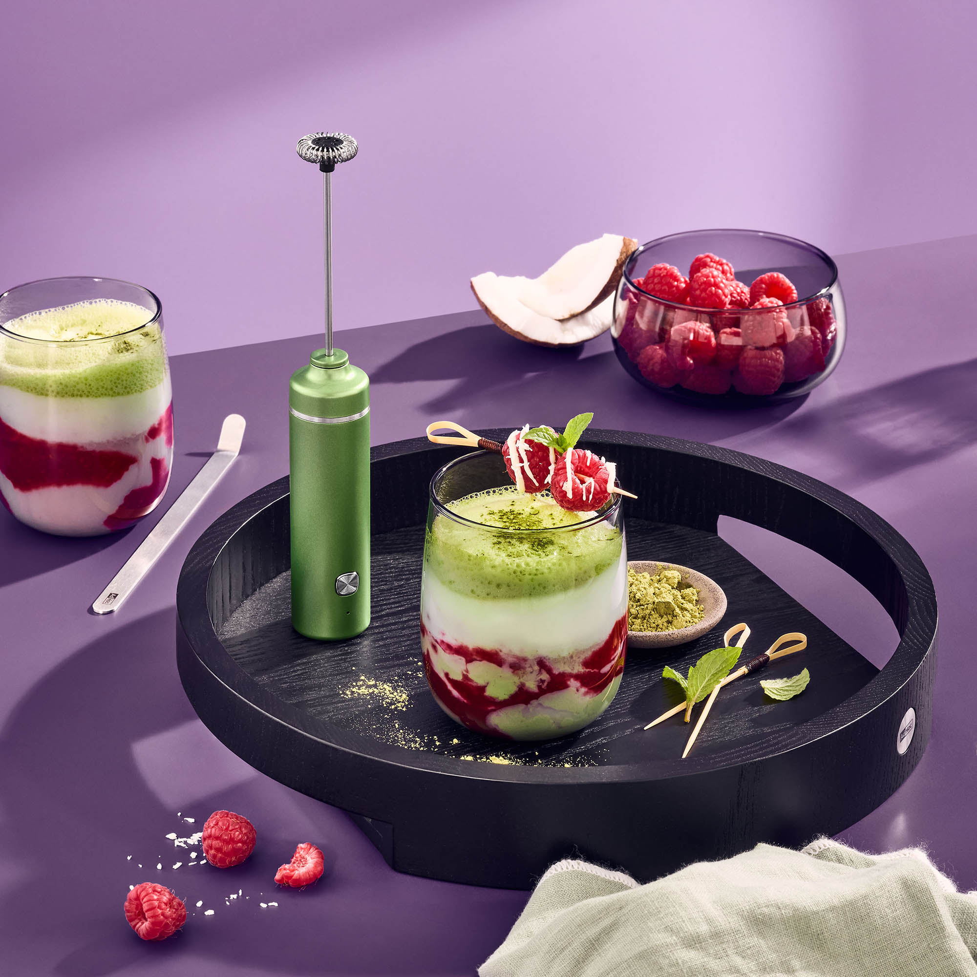 AdHoc Matcha-Genießer-Set CHADO mit Aufschäumer, Glas 250 ml und Matcha-Löffel