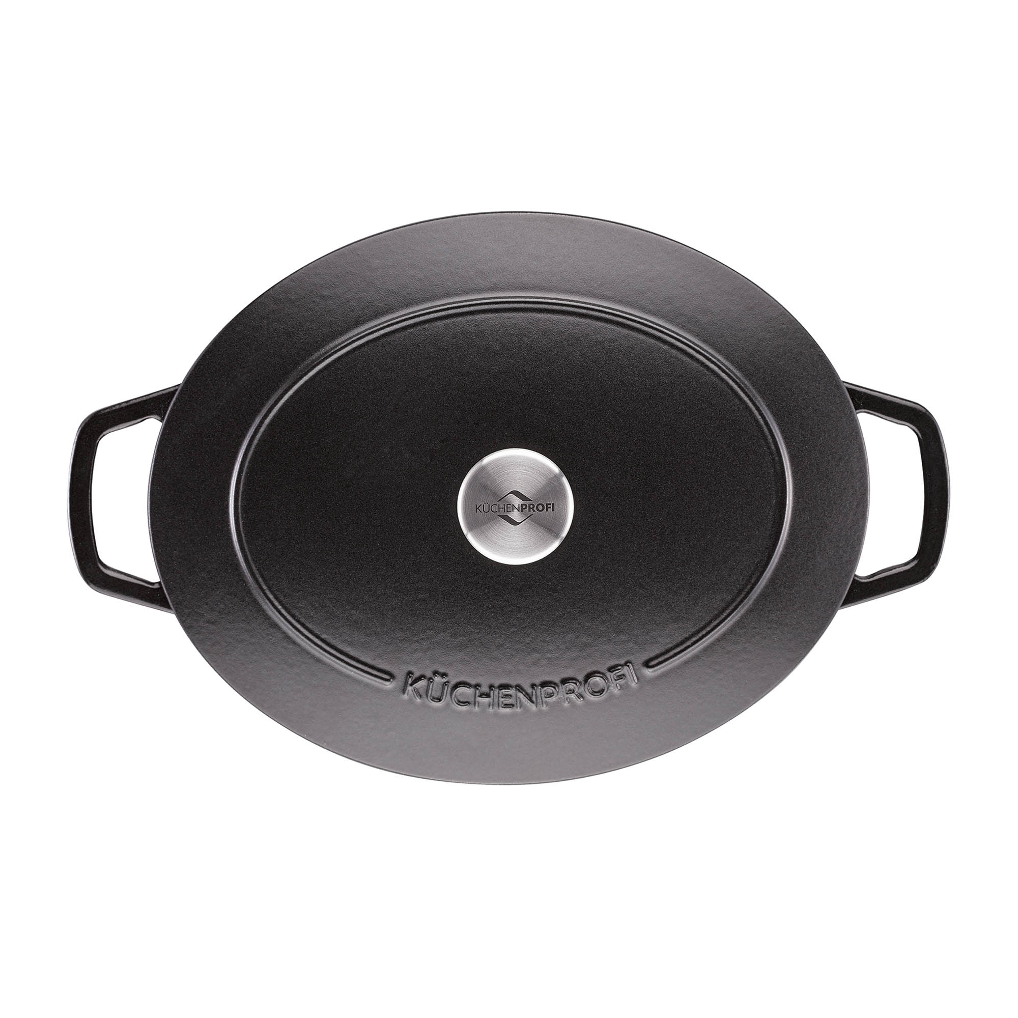 KÜCHENPROFI Bratentopf Bräter BRETAGNE oval 33 x 26 cm 7 Liter Gusseisen schwarz