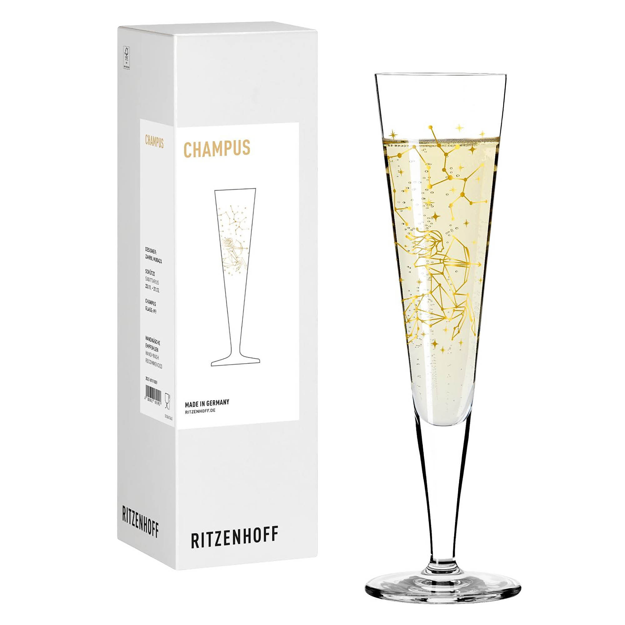 RITZENHOFF Champagne glass ASTRO # 9 - Sagittarius Contents 205 ml