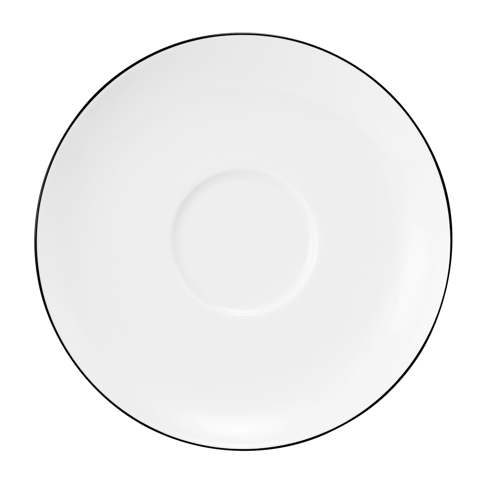 Seltmann Weiden Untertasse Lido Black Line, (1 St), Milchkaffeeuntertasse 16 cm