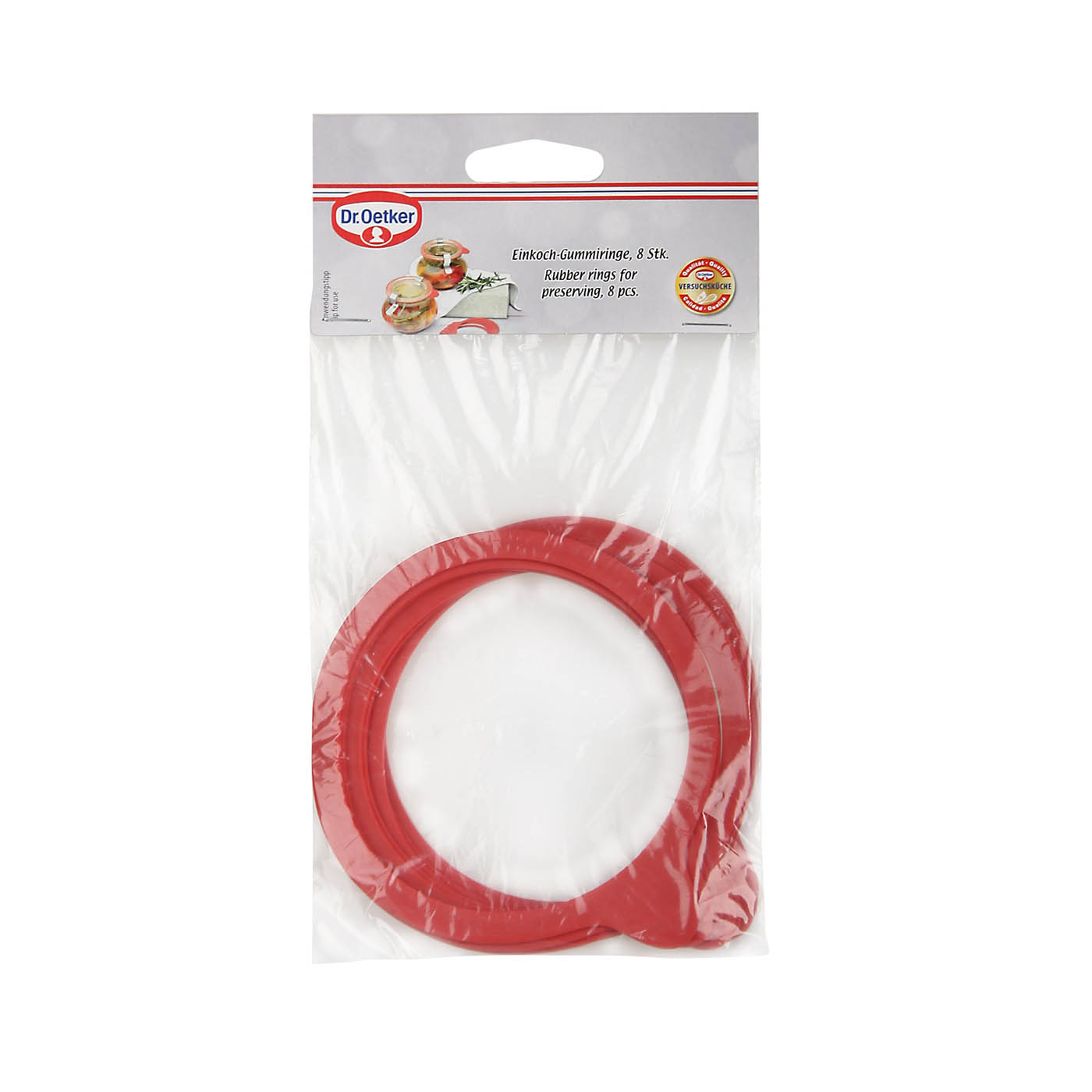DR.OETKER Einkoch-Gummiringe 10,8 cm / 9,4 cm Set mit 8 Stück