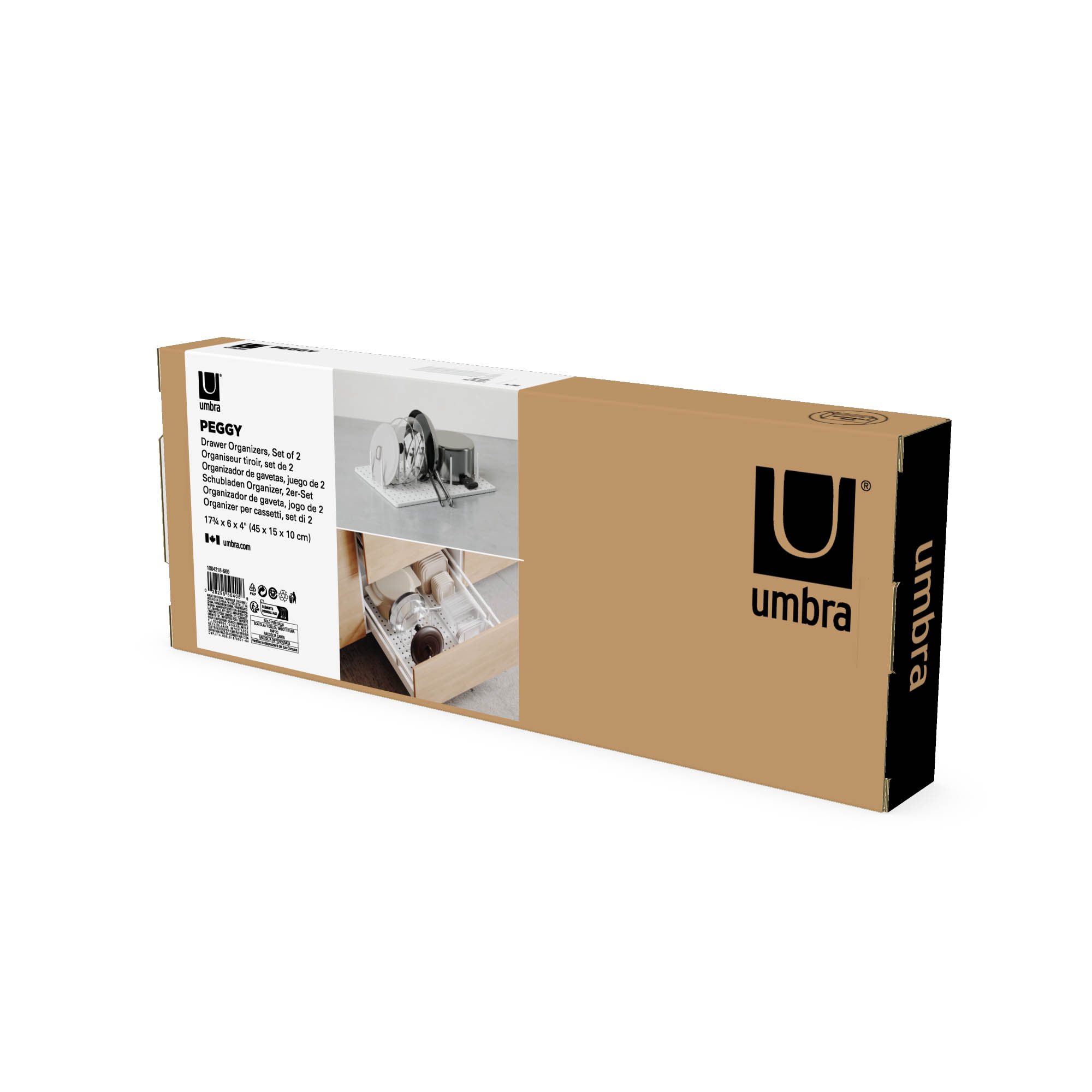 UMBRA Variabler 2-teiliger Schubladen-Organizer PEGGY weiß