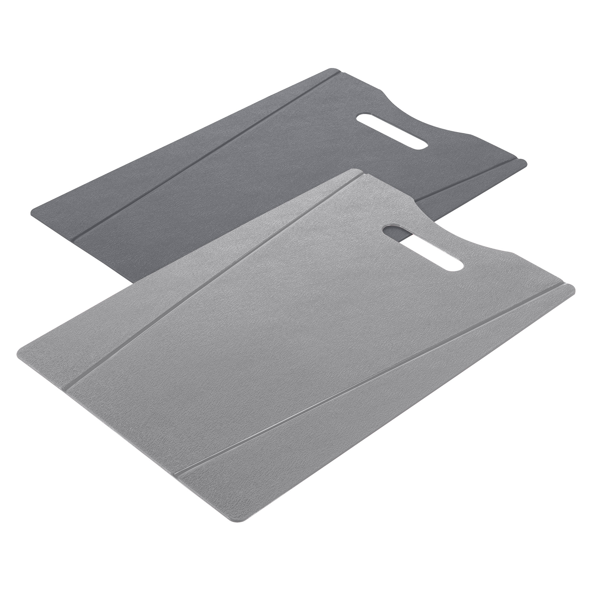 KUHN RIKON Schneidbrett 2er Set 38 x 25,5 cm mit Knickfalten grau / dunkelgrau
