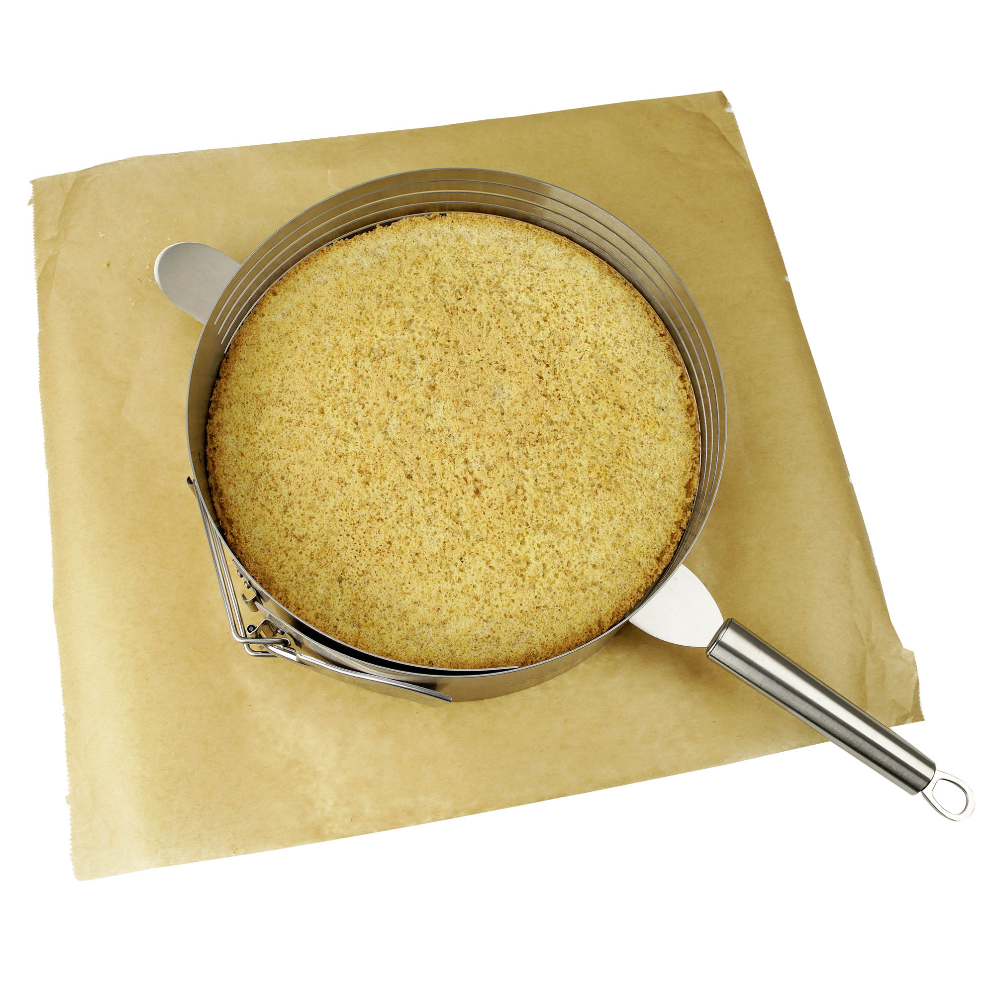 DR.OETKER Tortenboden-Schneidhilfe und Konditormesser im Set