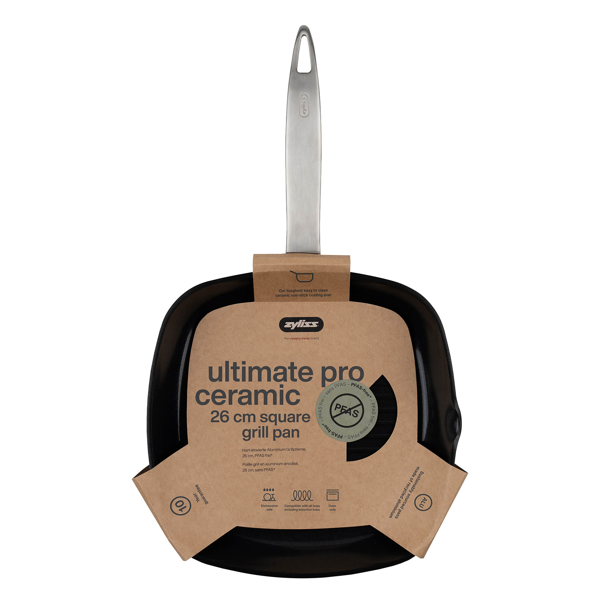 ZYLISS Grillpfanne ULTIMATE PRO eckig 26 x 26 cm Keramikbeschichtung PFAS-frei