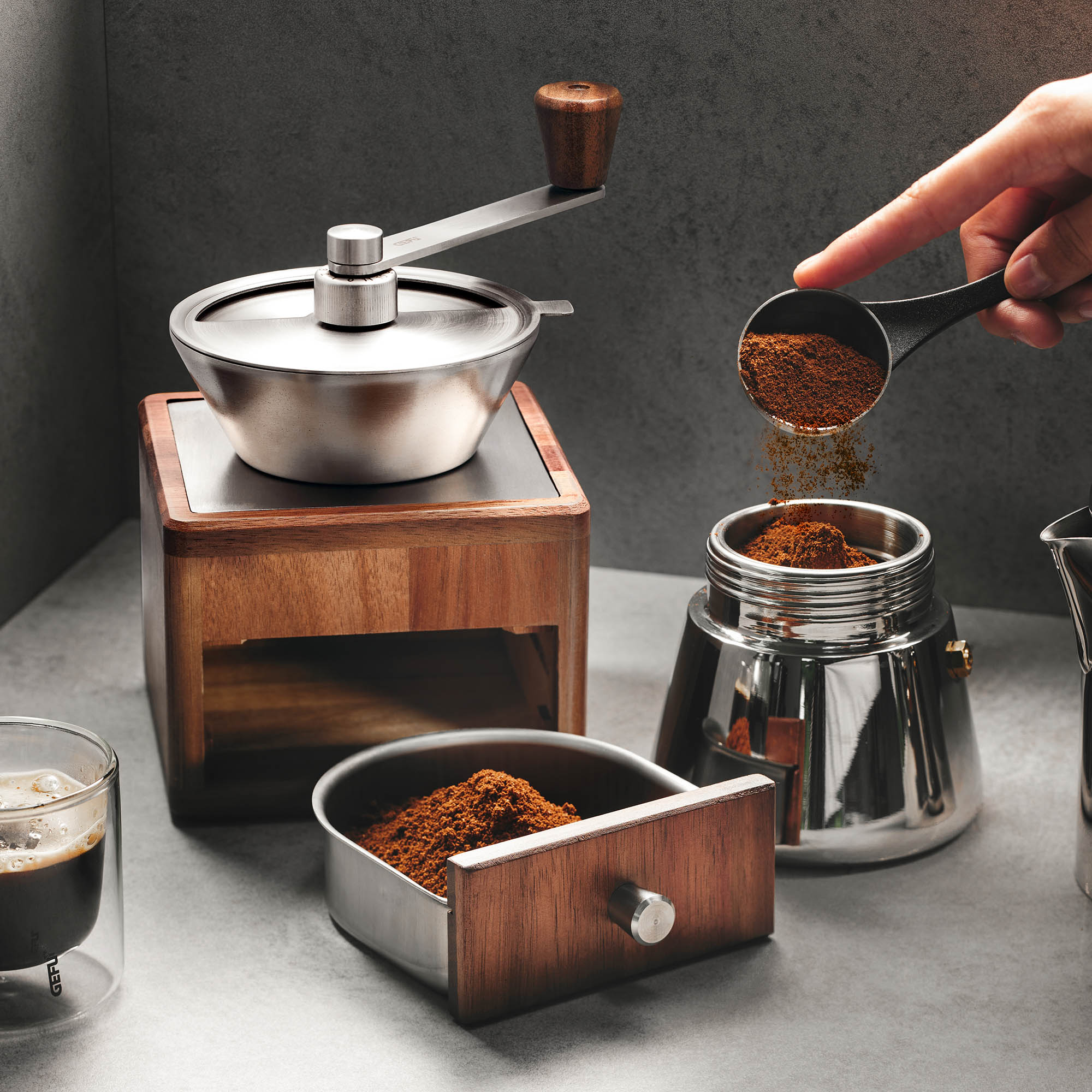 GEFU Kaffeemühle GIRO mit 11 Mahlstufen auch für Espresso