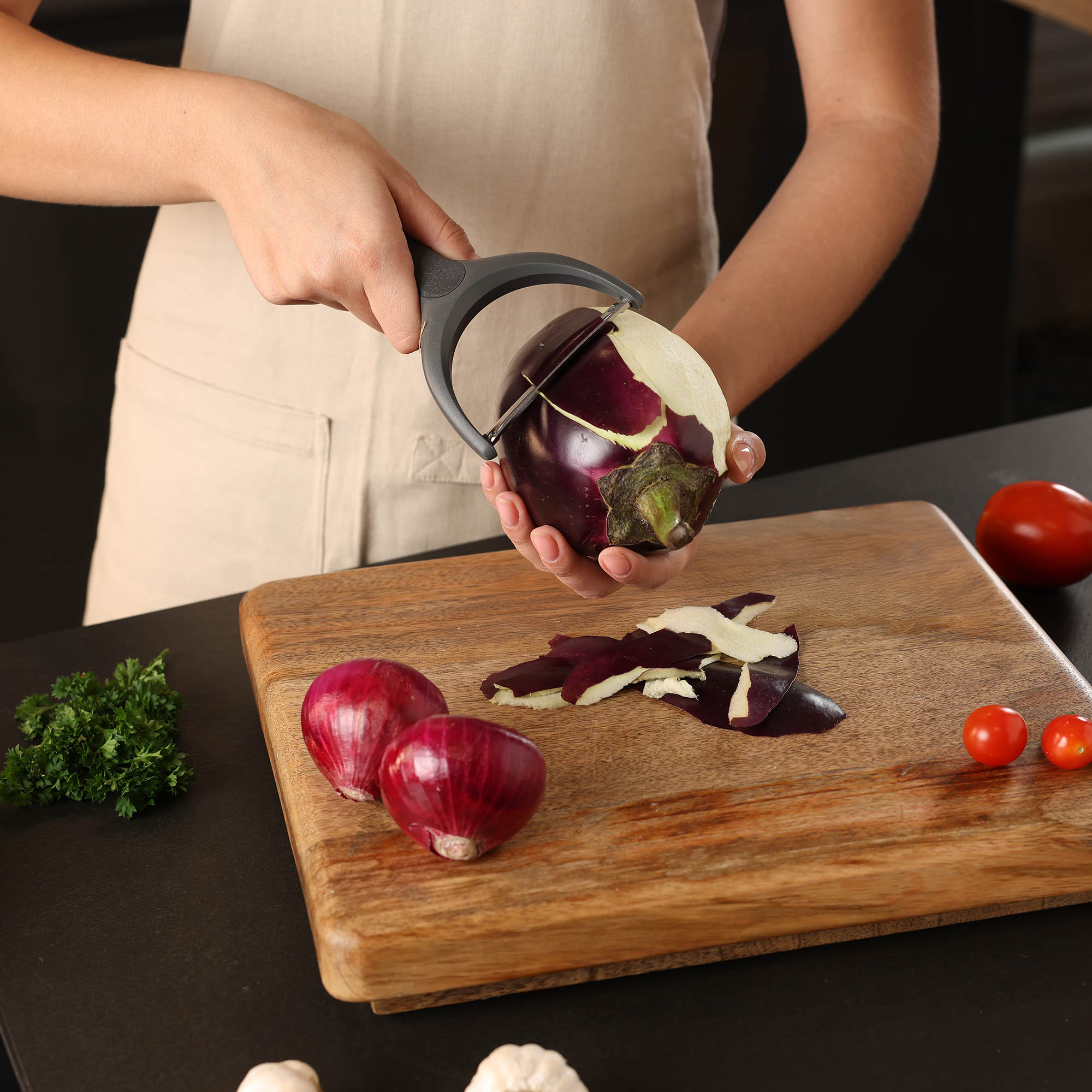 ZYLISS Wide Y-shaped peeler with a plastic handle reinforced with wheat straw fibres