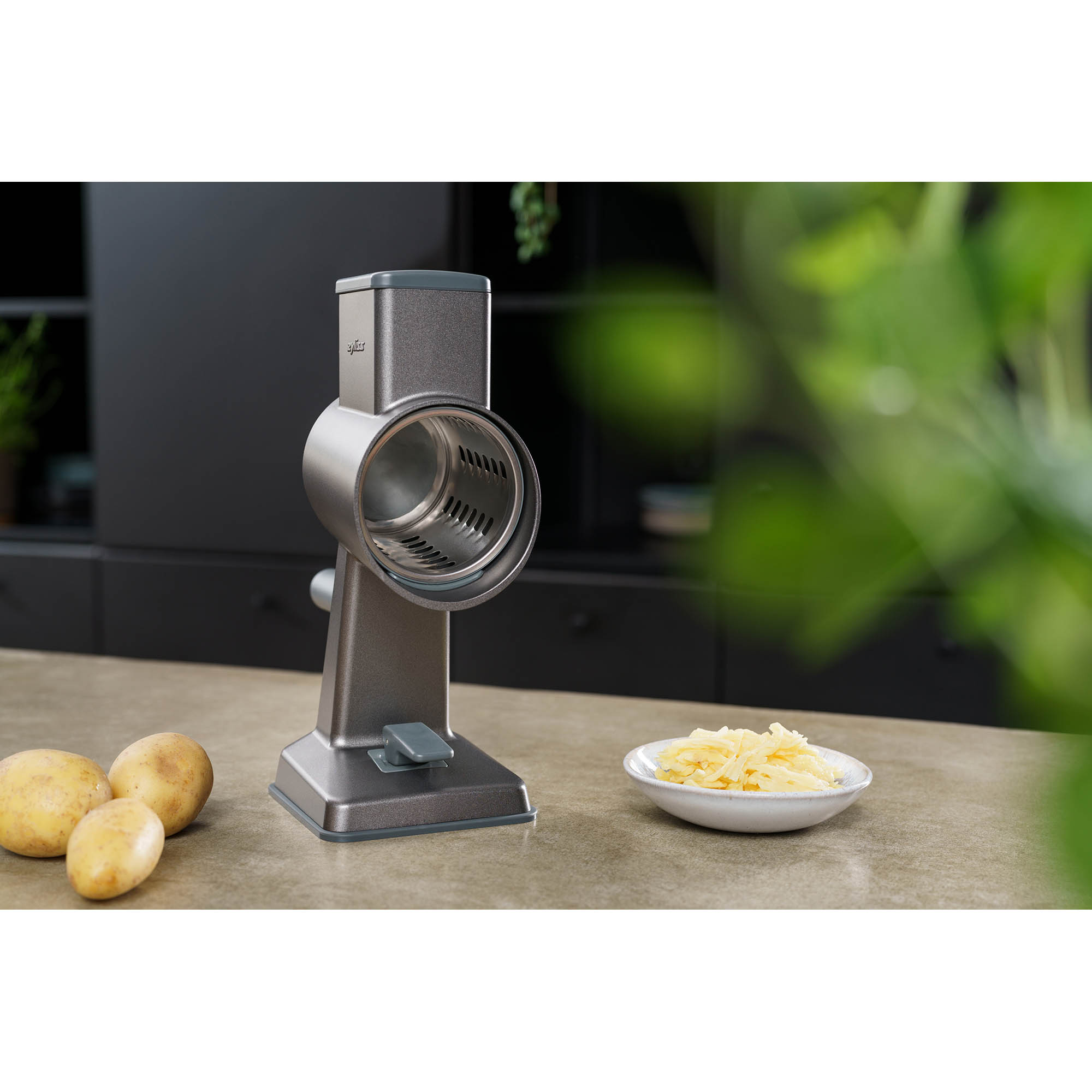 ZYLISS Alu-Trommelreibe GOURMET mit 3 Reibe- und Schneidtrommeln