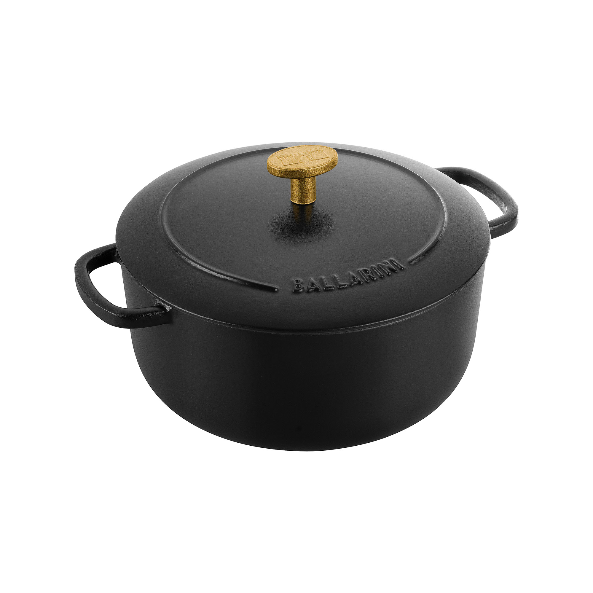 BALLARINI Cocotte BELLAMONTE 20 cm rund 2,5 Liter Bräter aus Gusseisen schwarz