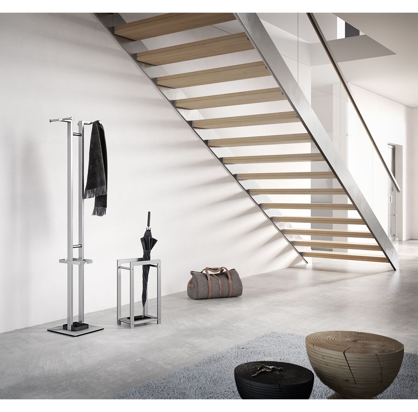 ZACK Garderobe ATACIO aus Edelstahl mattiert Kleiderständer