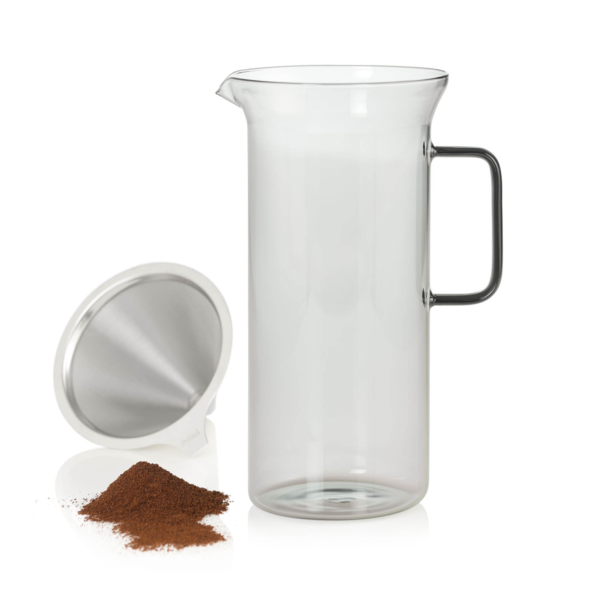 AdHoc Pour Over Kaffeebereiter IMPACT Borosilikatglas grau 1,0 Liter