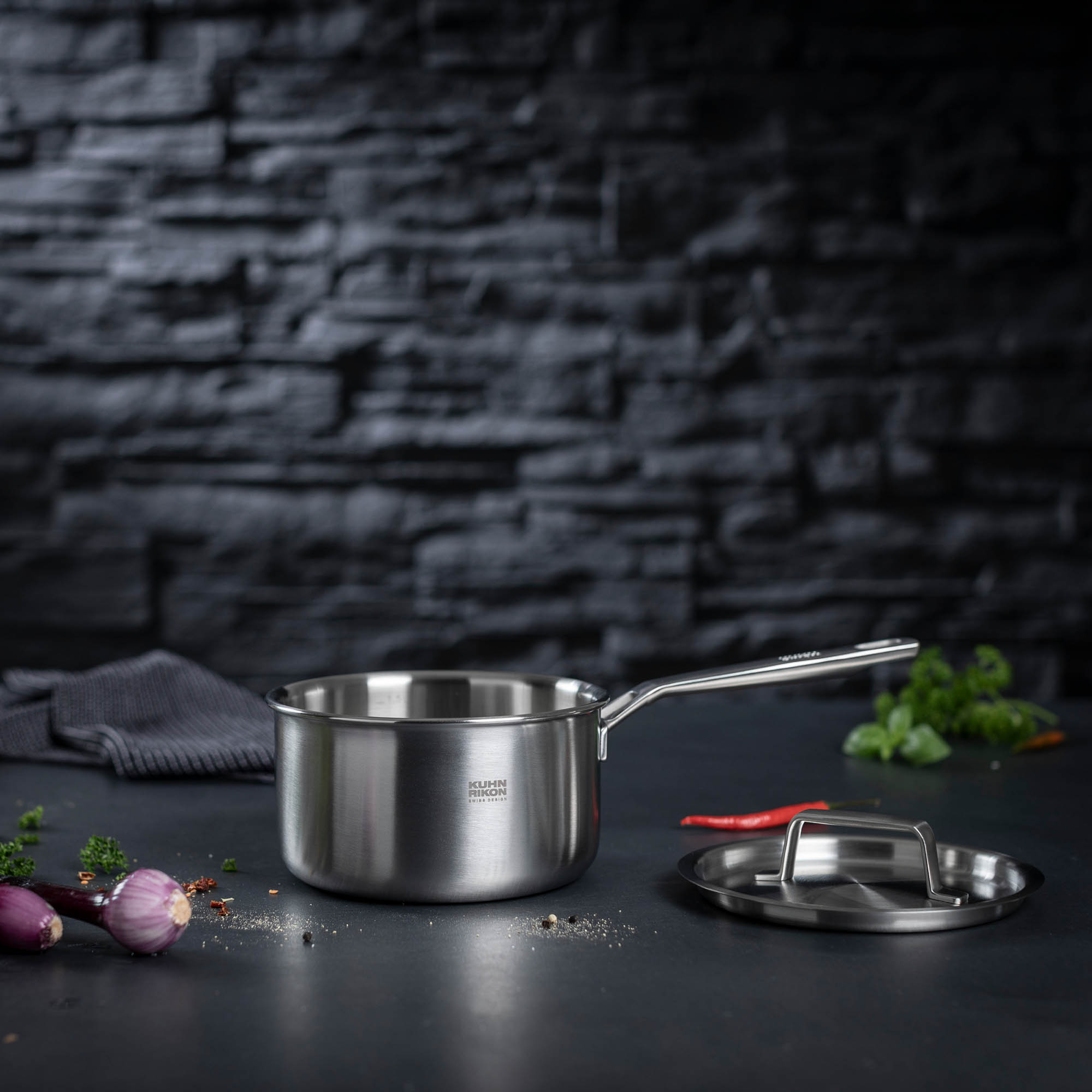 KUHN RIKON Stielkasserolle mit Deckel CULINARY FIVEPLY 3,4 Liter 20 cm INDUKTION