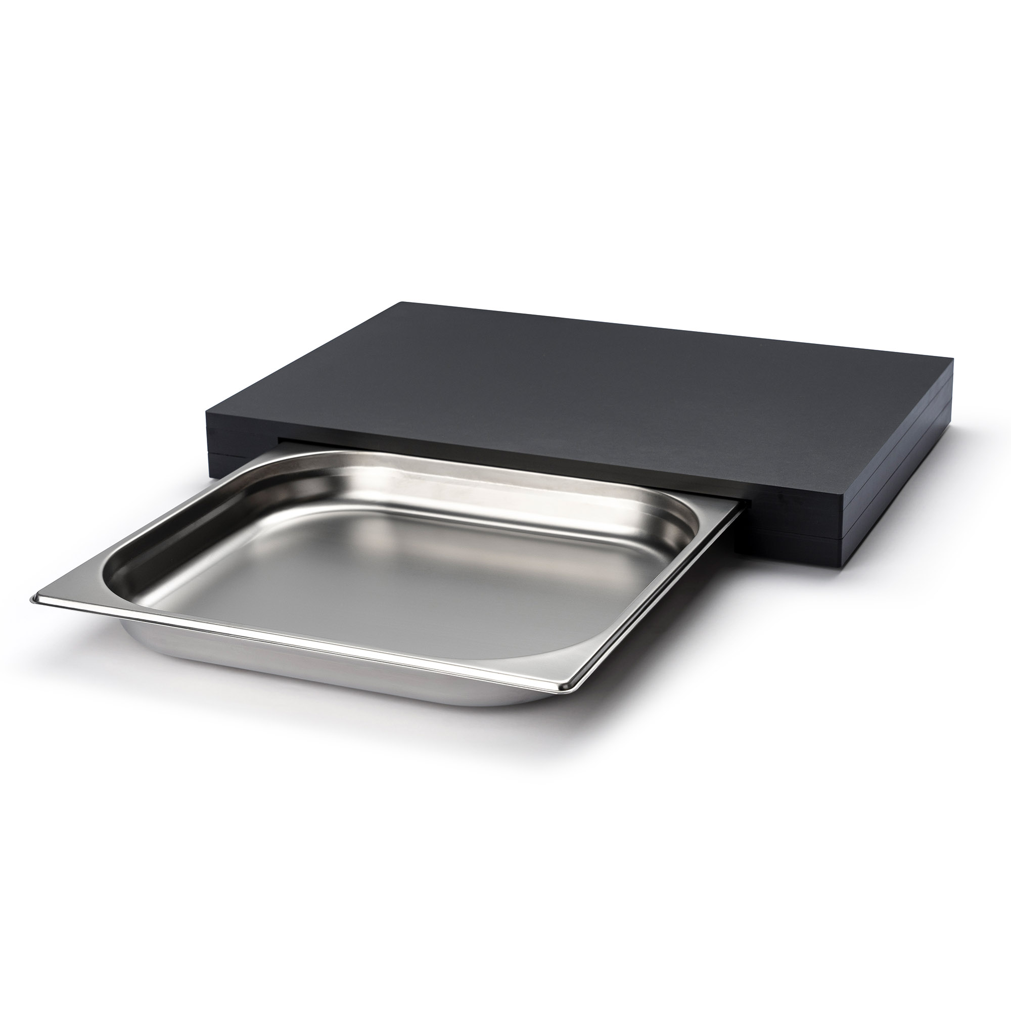 CONTINENTA Schneidebrett 48 x 32,5 x 5 cm aus DURACORE mit Edelstahl-Schublade