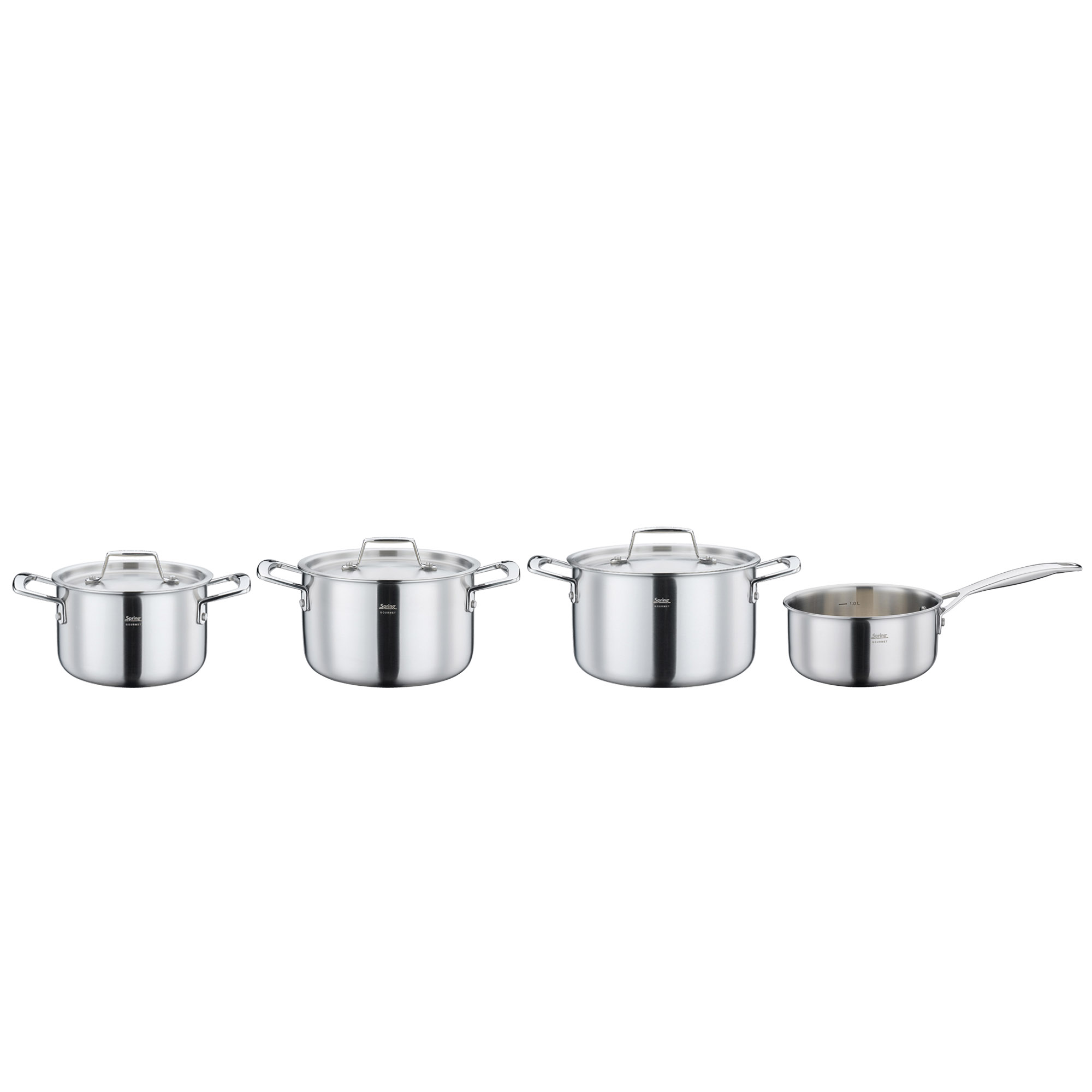 SPRING Topf-Set GOURMET 4-teilig mit Stielkasserolle INDUKTION