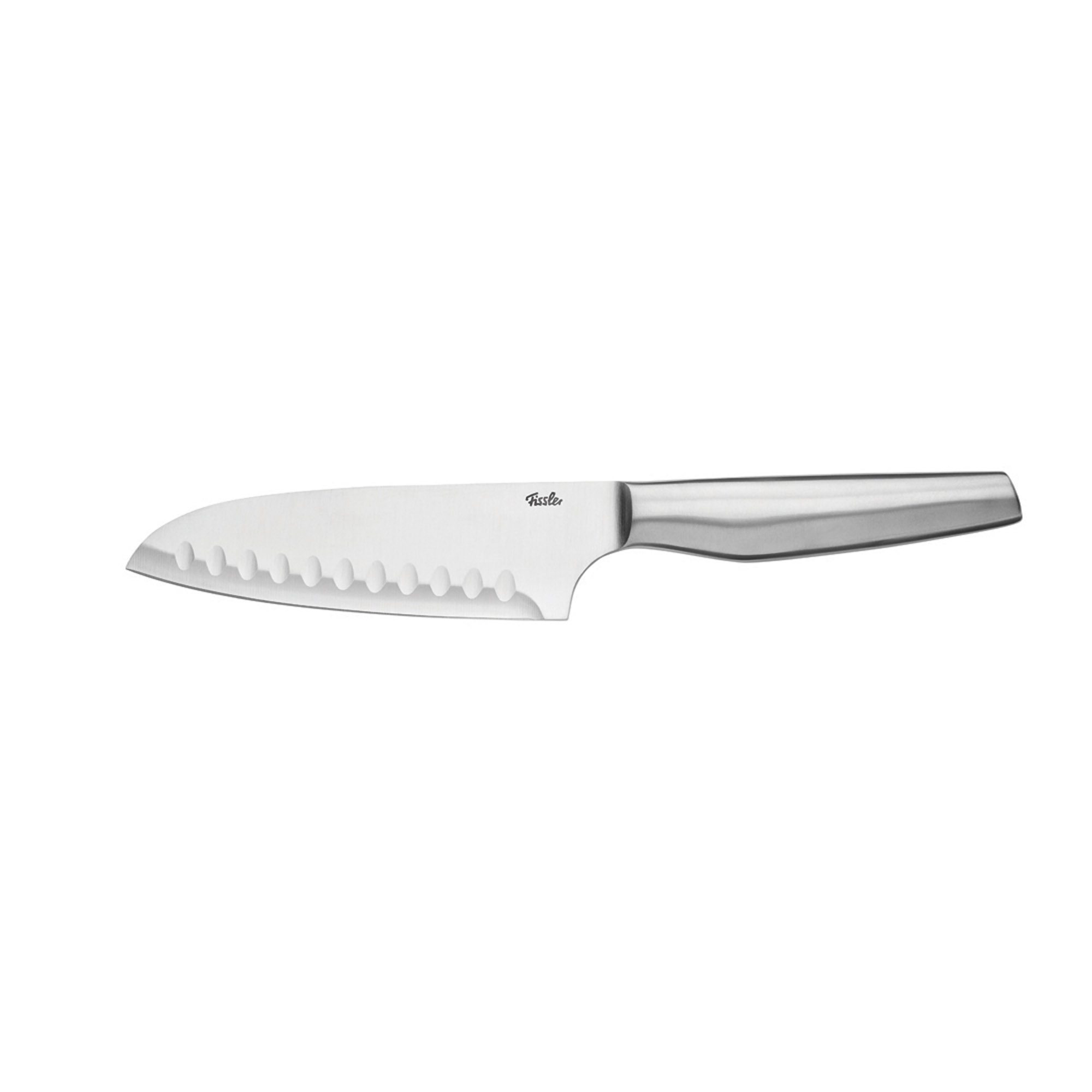 FISSLER Serie ESSENTIAL Santokumesser 12,4 cm mit Kullenschliff
