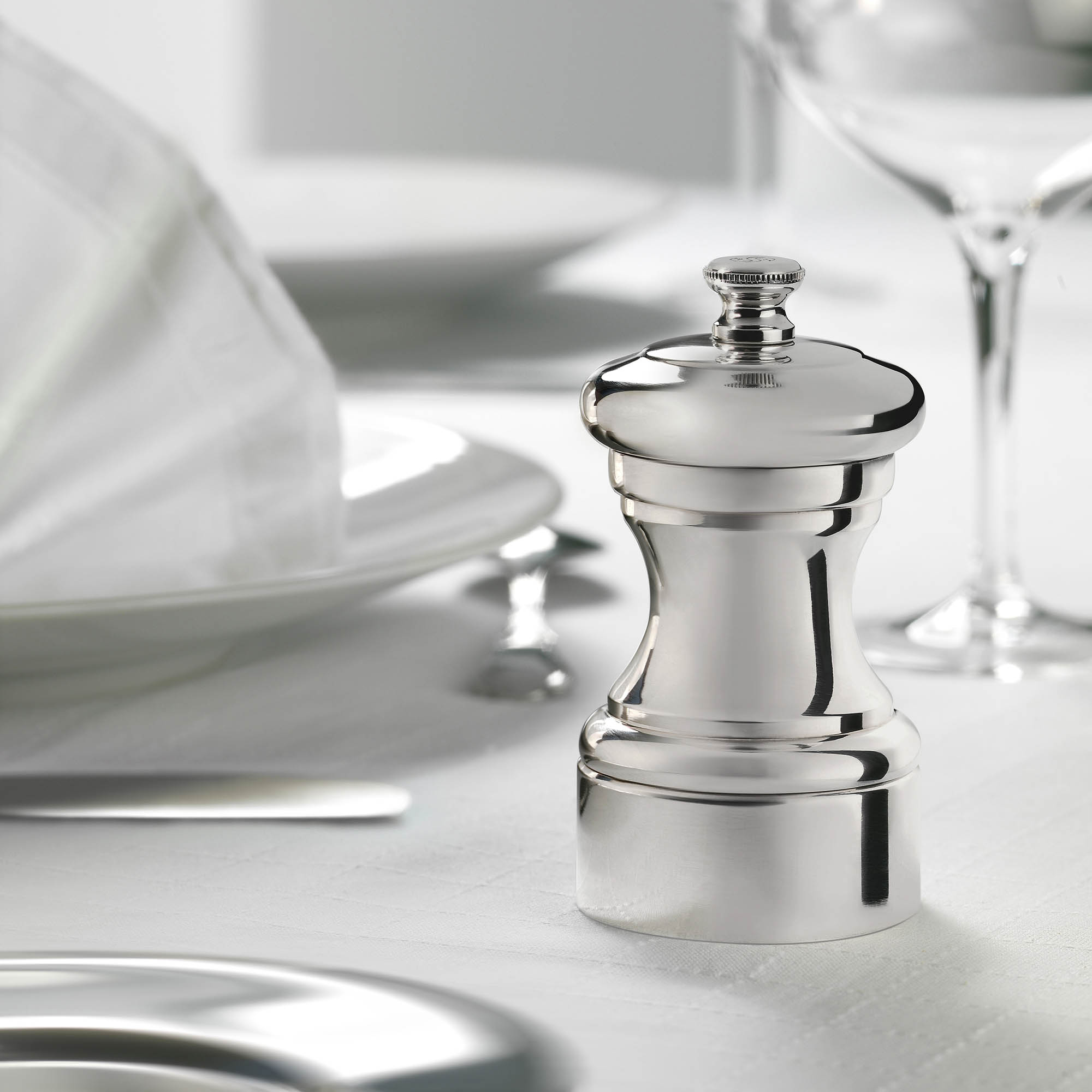 PEUGEOT Salzmühle MIGNONETTE 10 cm versilbert mit ZIRLION-Mahlwerk