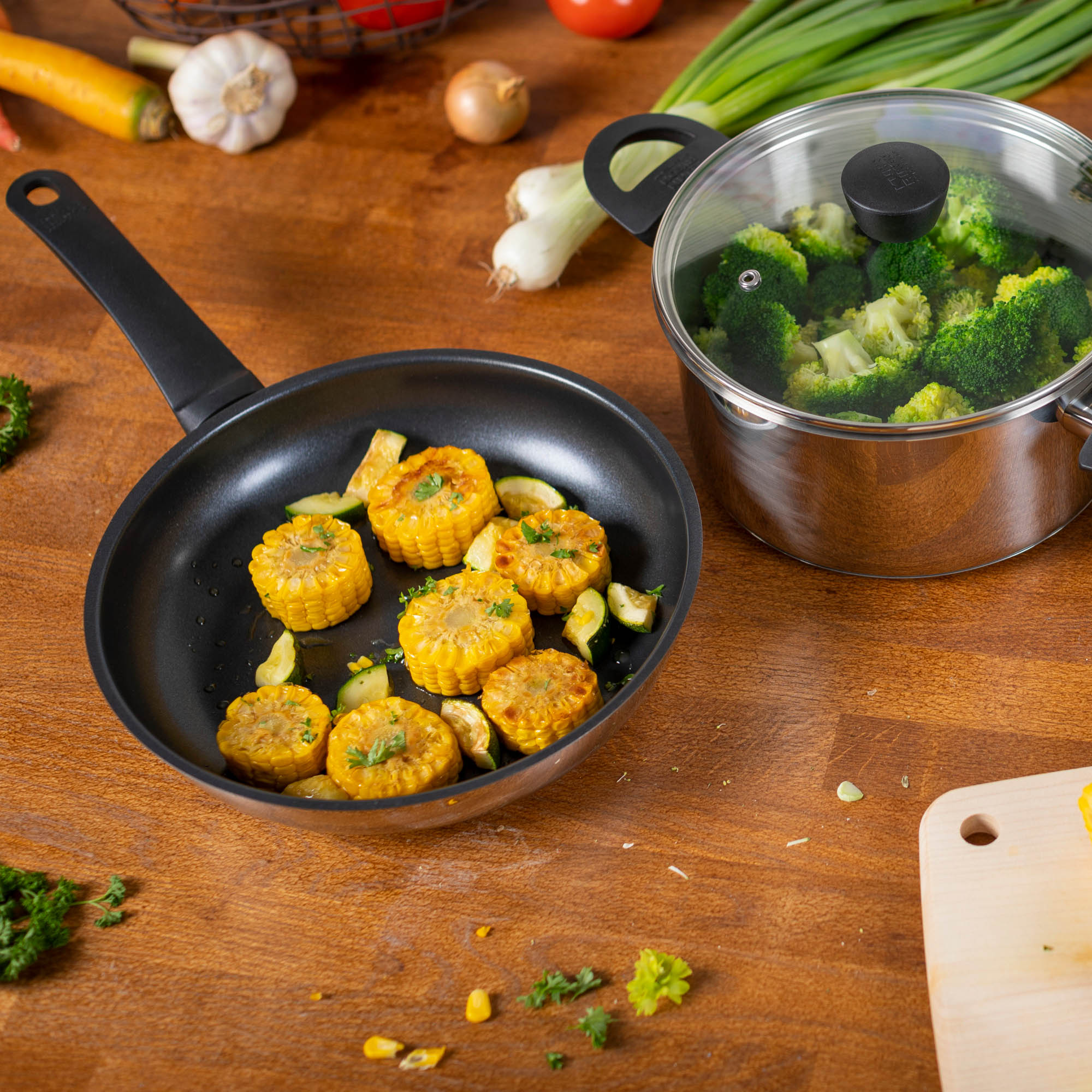 KUHN RIKON Topf-Set CLASSIC 3-teilig Kochtopf, Stielkasserolle, Bratpfanne