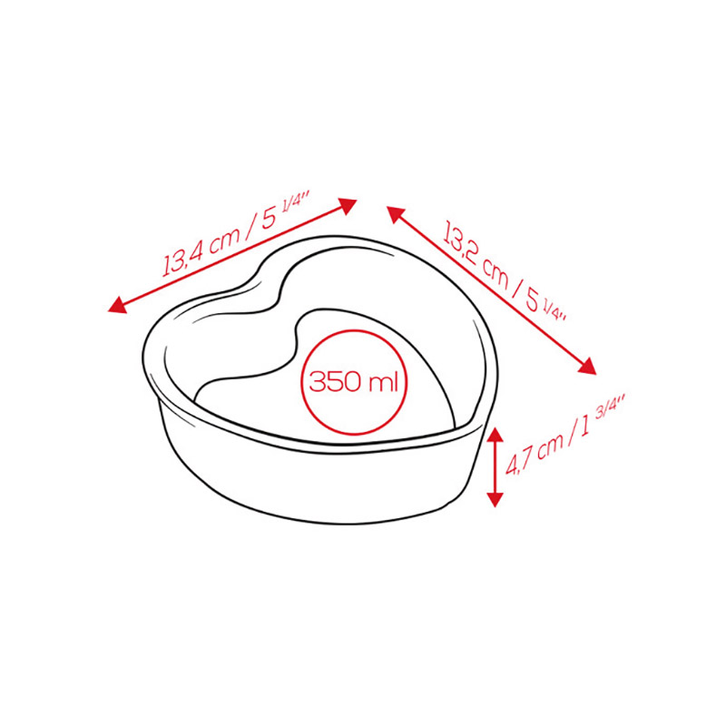 PEUGEOT Baking dish heart-shaped FOR YOU 13.5 cm red 2 pieces in a set