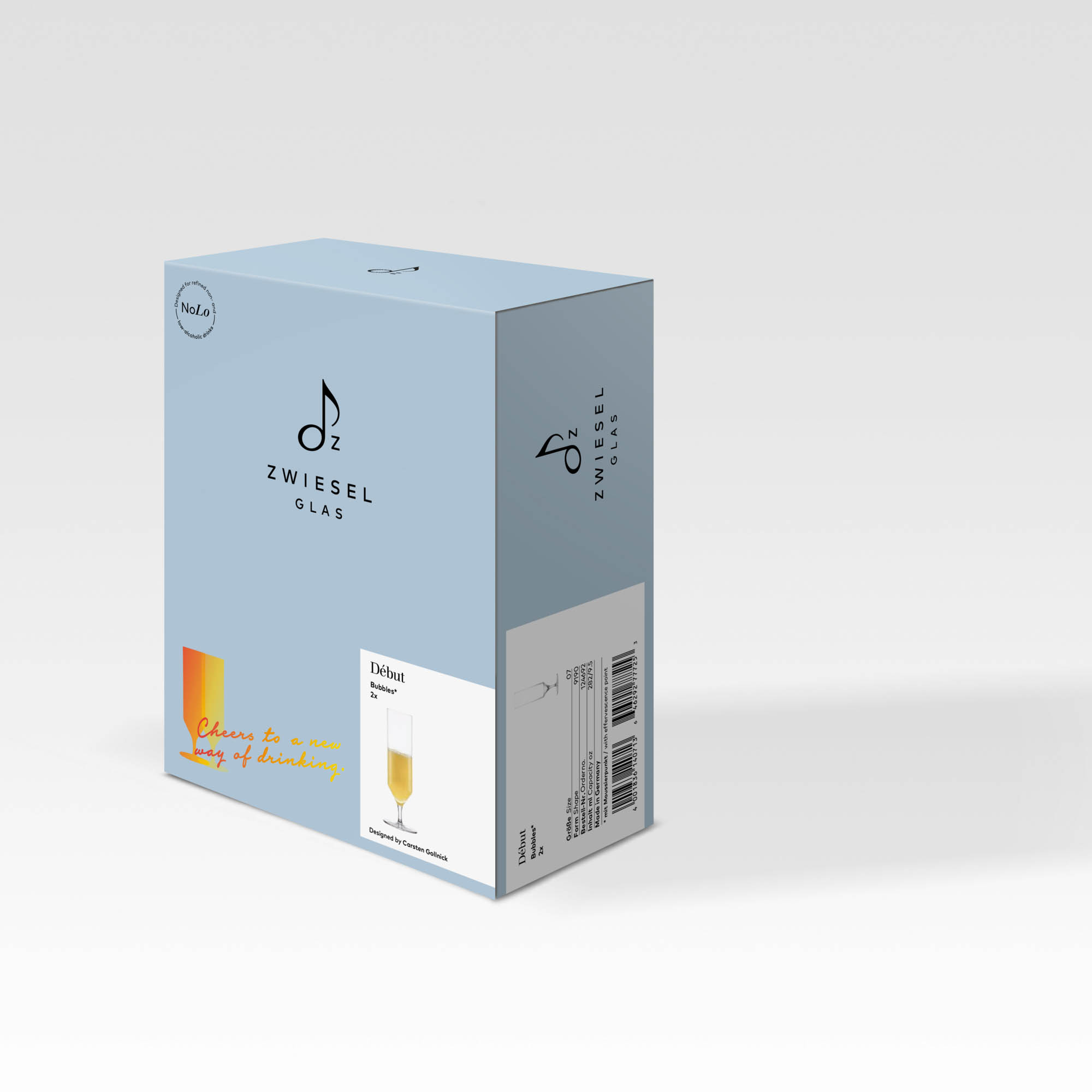 ZWIESEL GLAS Serie DÉBUT Allroundglas BUBBLES Sparkling 2 Stück Inhalt 282 ml