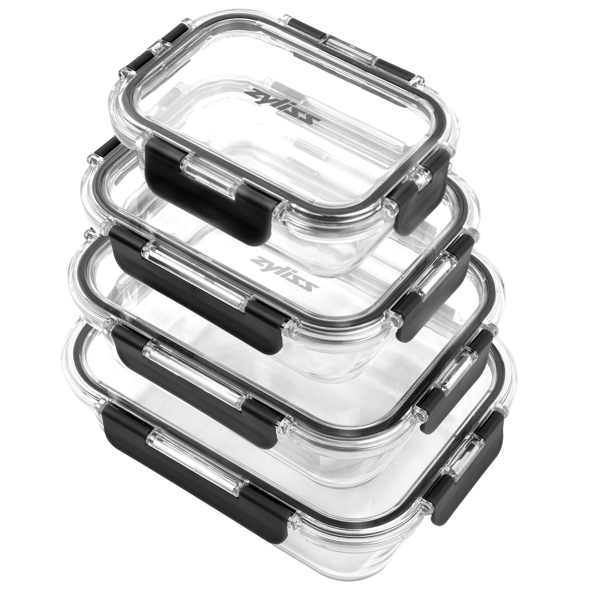ZYLISS Vorratsdosen-Set 4-teilig Frischhaltedosen aus Borosilikatglas